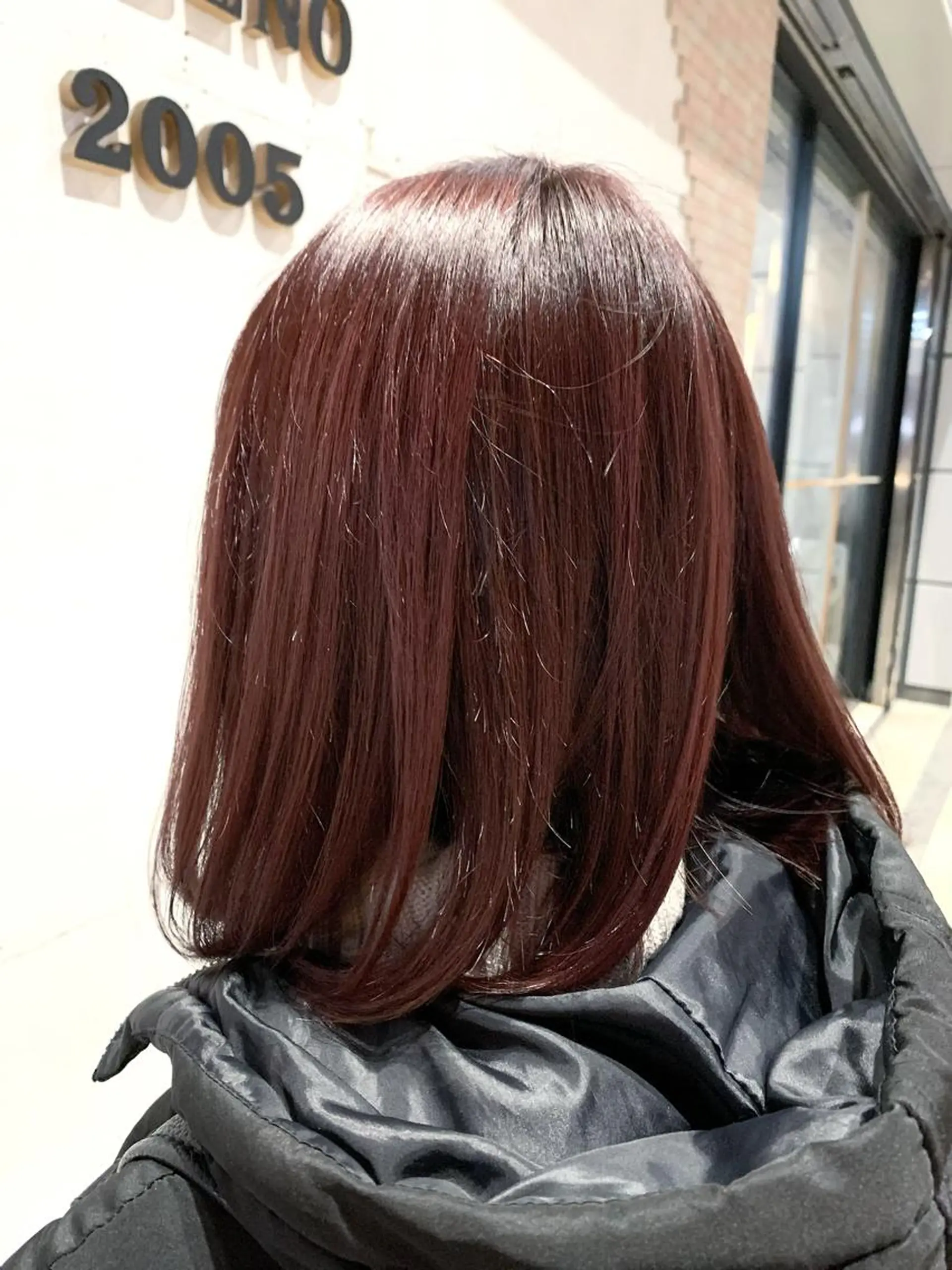 ミディアム ピンクブラウン ヘアカラー トリートメント Zina天王寺 CHIAKIのヘアスタイル