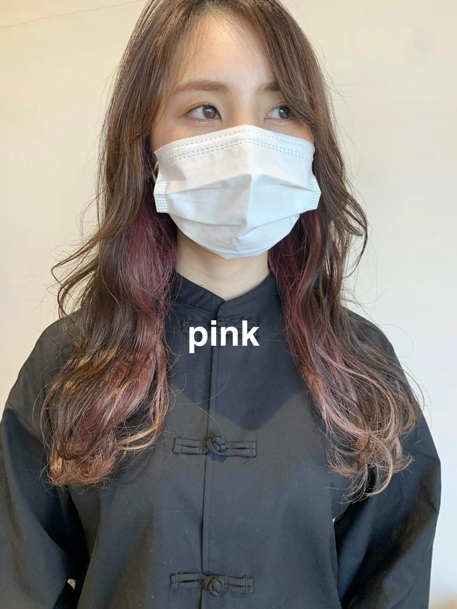 ロング カラー ピンクカラー 顔まわりレイヤー 顔周りカット レイヤーカット kitagawa mayuのヘアスタイル