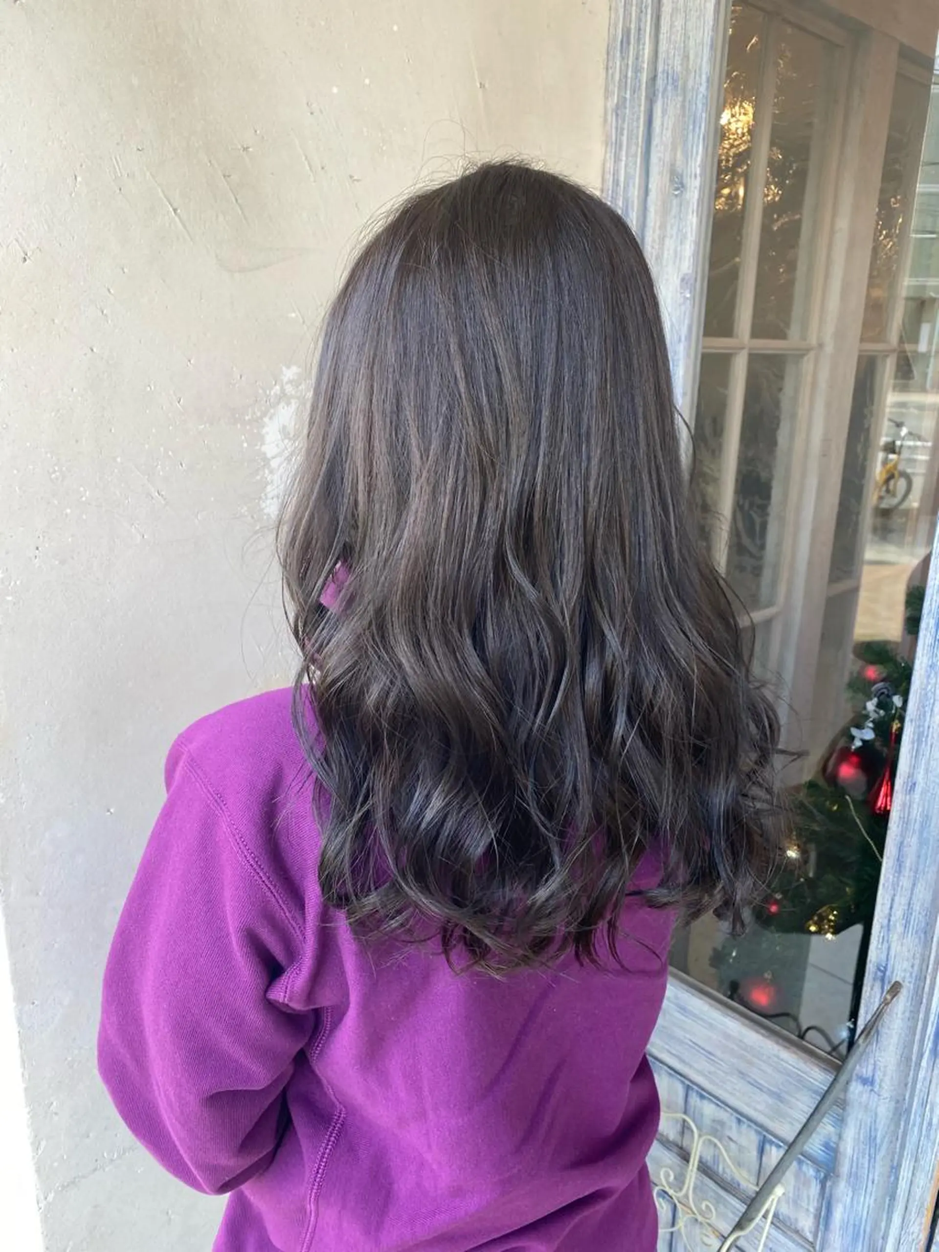 セミロング カラー ブリーチ グレージュ ブリーチなしカラー カット ヘアカラー トリートメント 森 早希絵のヘアスタイル