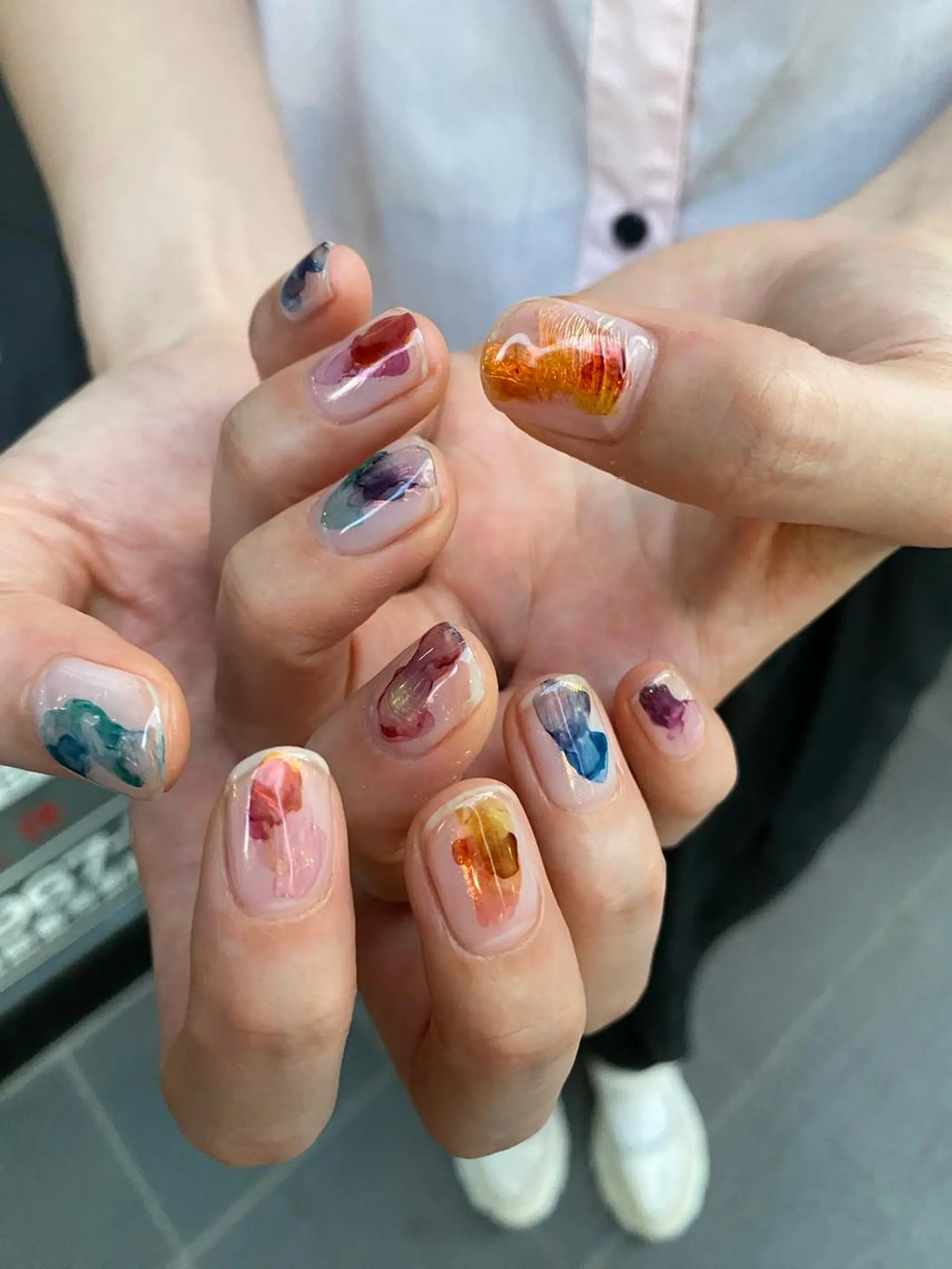 ネイル オーロラネイル マグネットネイル ニュアンスネイル オフィスネイル シンプルネイル ハンドネイル 草加ニュアンスネイル 🌚hersのネイルデザイン