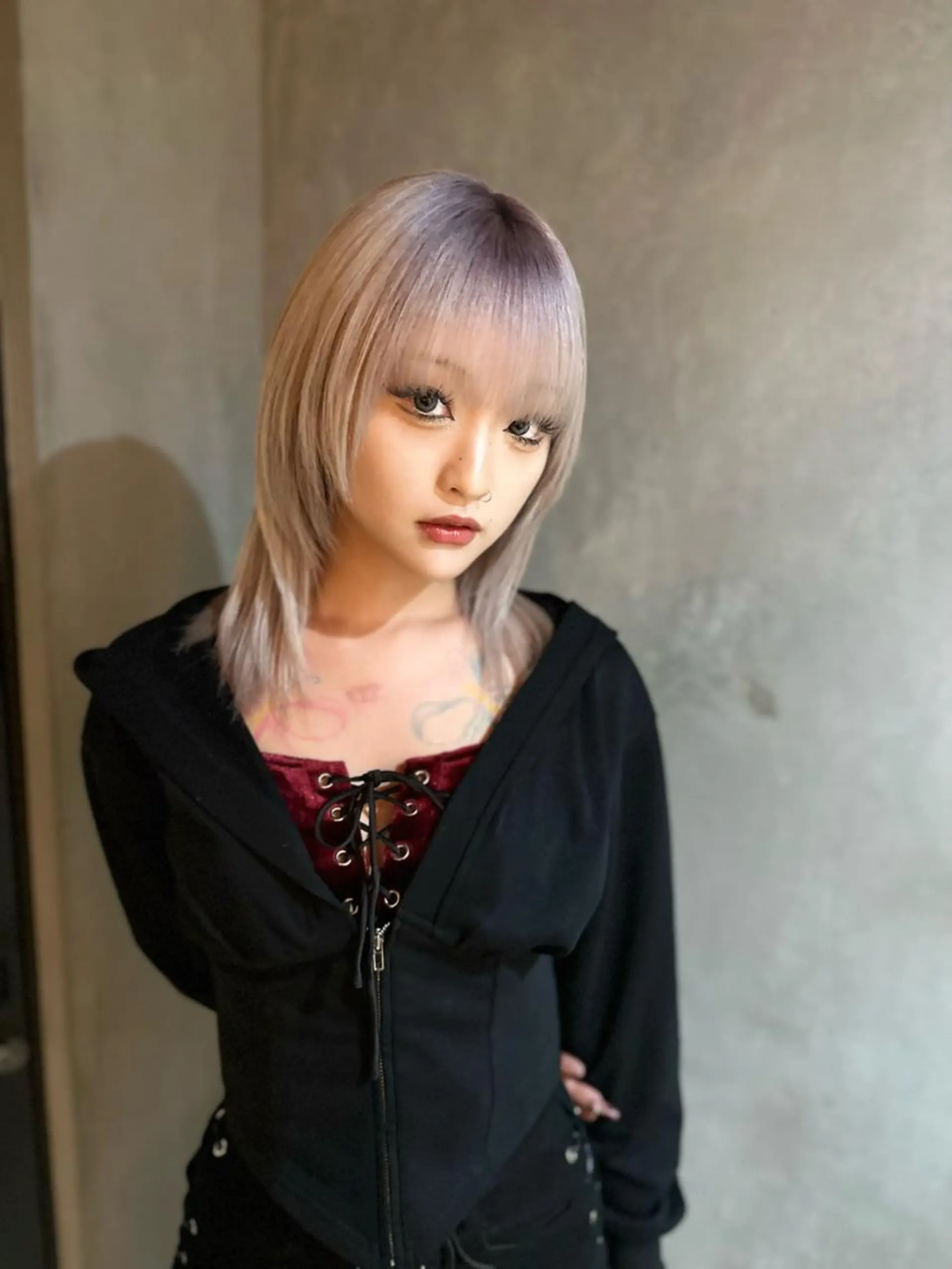 ミディアム カラー 國井 廉のヘアスタイル