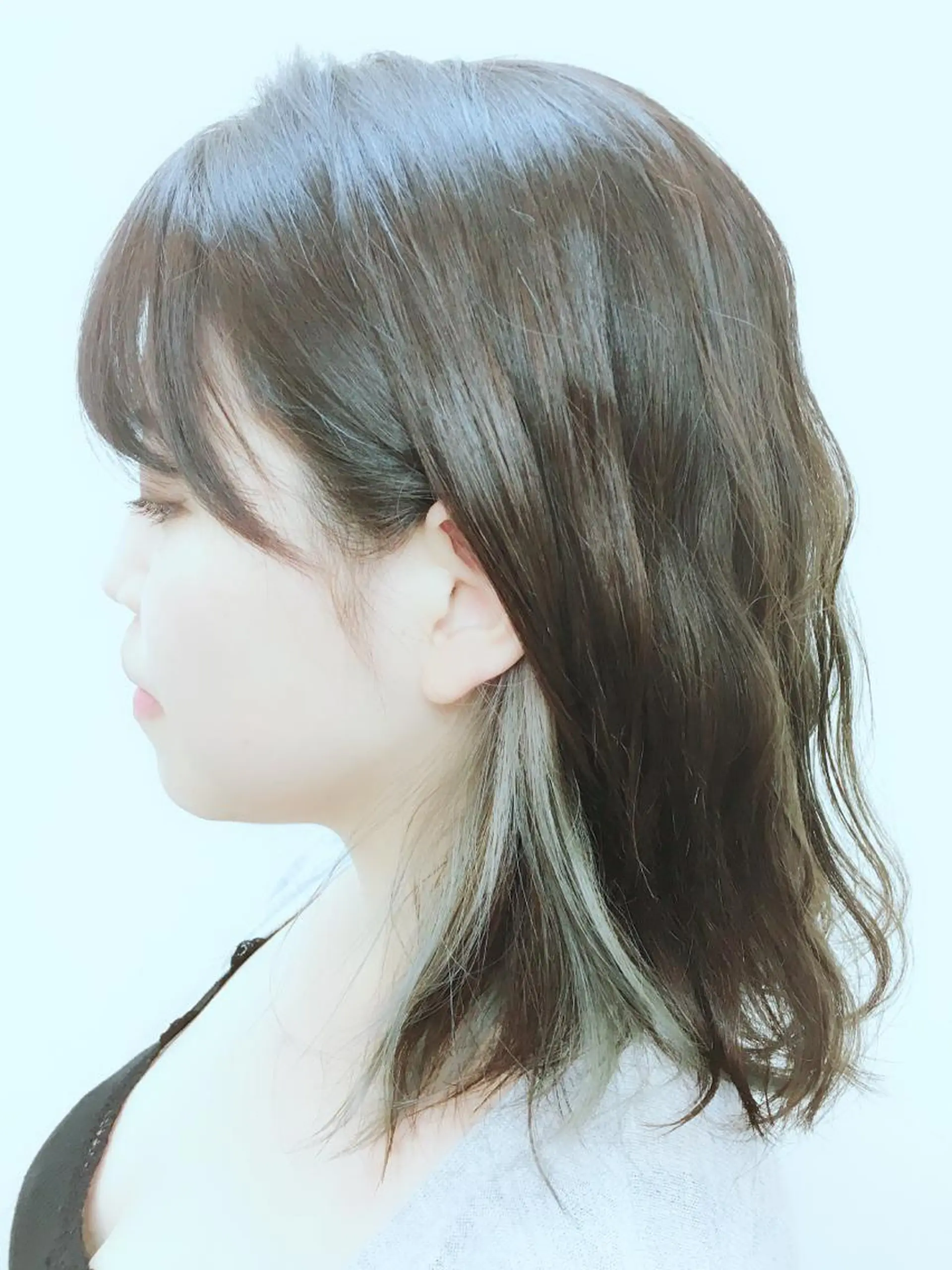 ミディアム カラー 菅沼 まみのヘアスタイル