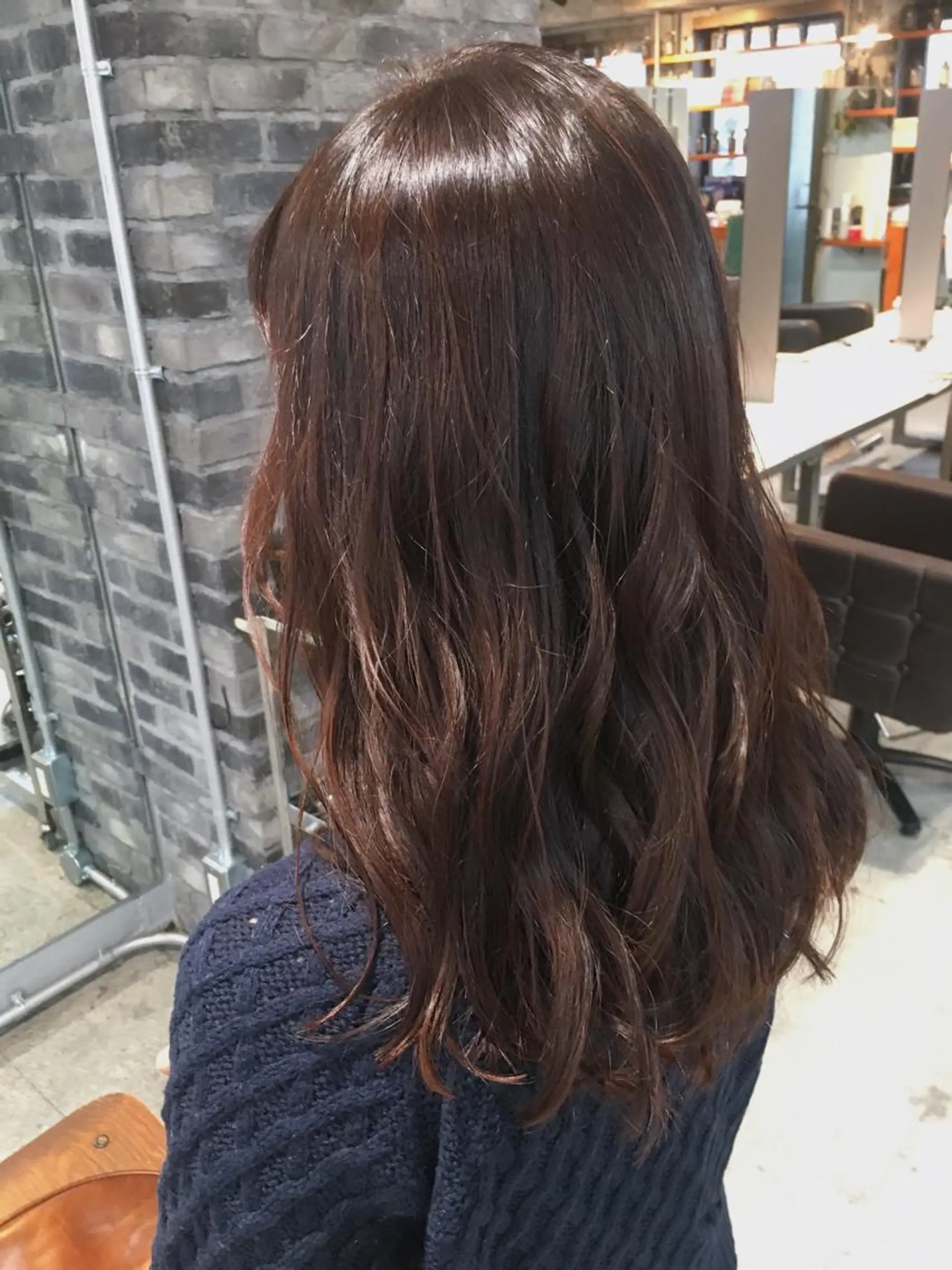 ロング カラー パーマ ブラウンカラー ナチュラルブラウン 代表 中島貴志のヘアスタイル