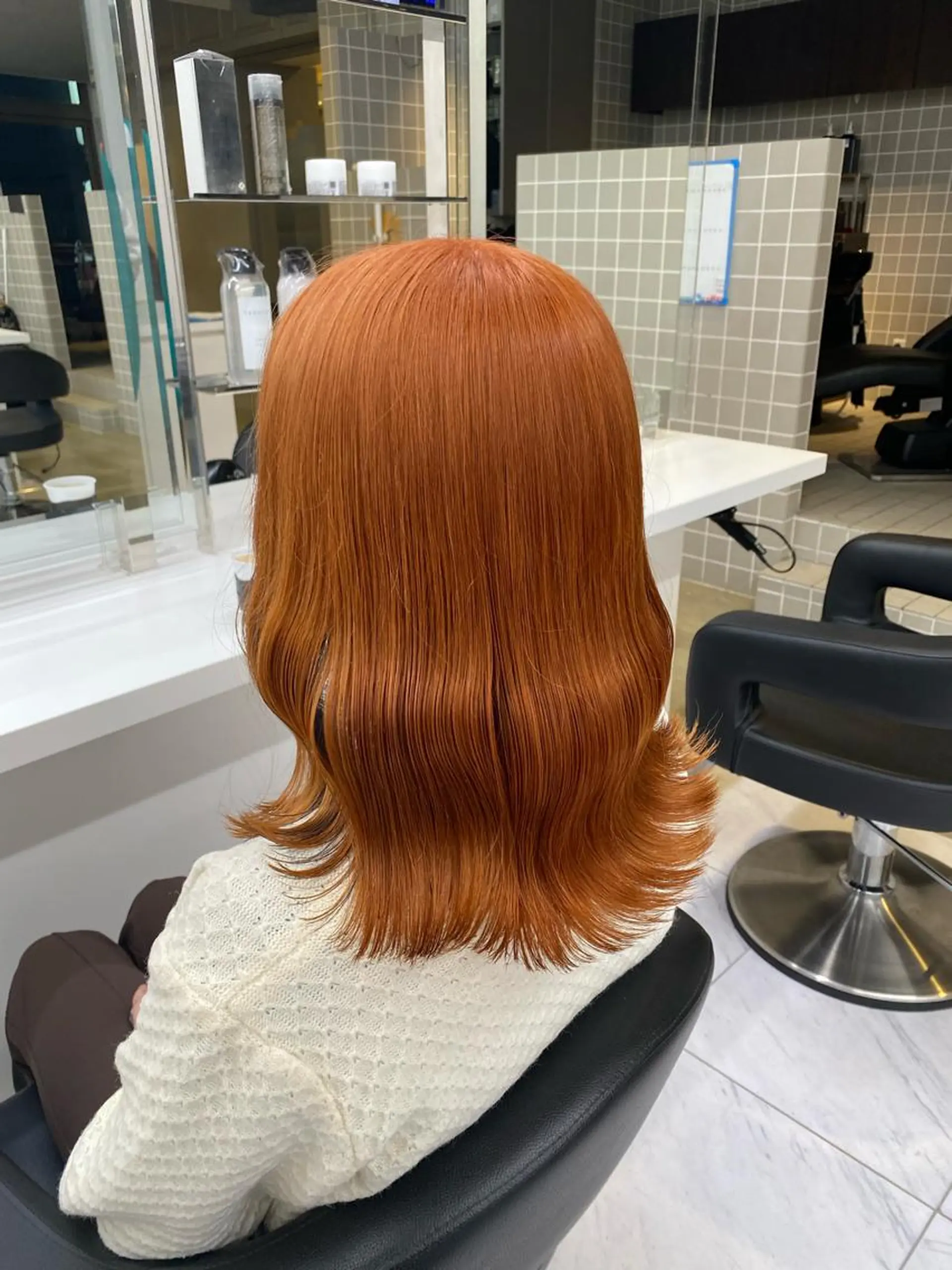 ミディアム カラー ヘアアレンジ キッズ ベージュカラー オレンジ オレンジベージュ TRUNAIL&EYE所属・TRU Shino🦋のマツエク・マツパデザイン