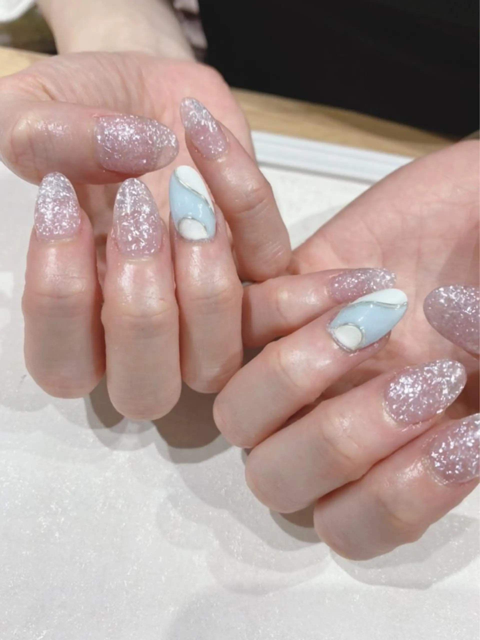 セミロング ハンドネイル Nail  R💫 naoのネイルデザイン