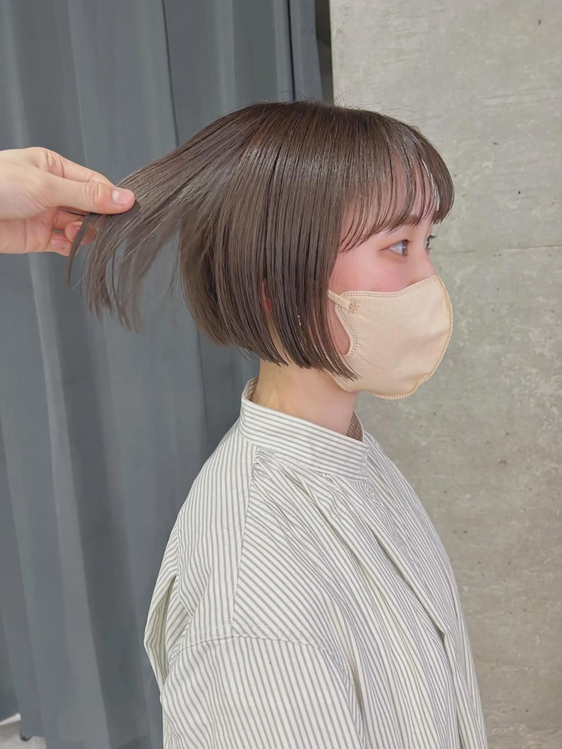 ショート カラー ボブパーマコテ巻き風 パーマNo1深江秀平のヘアスタイル