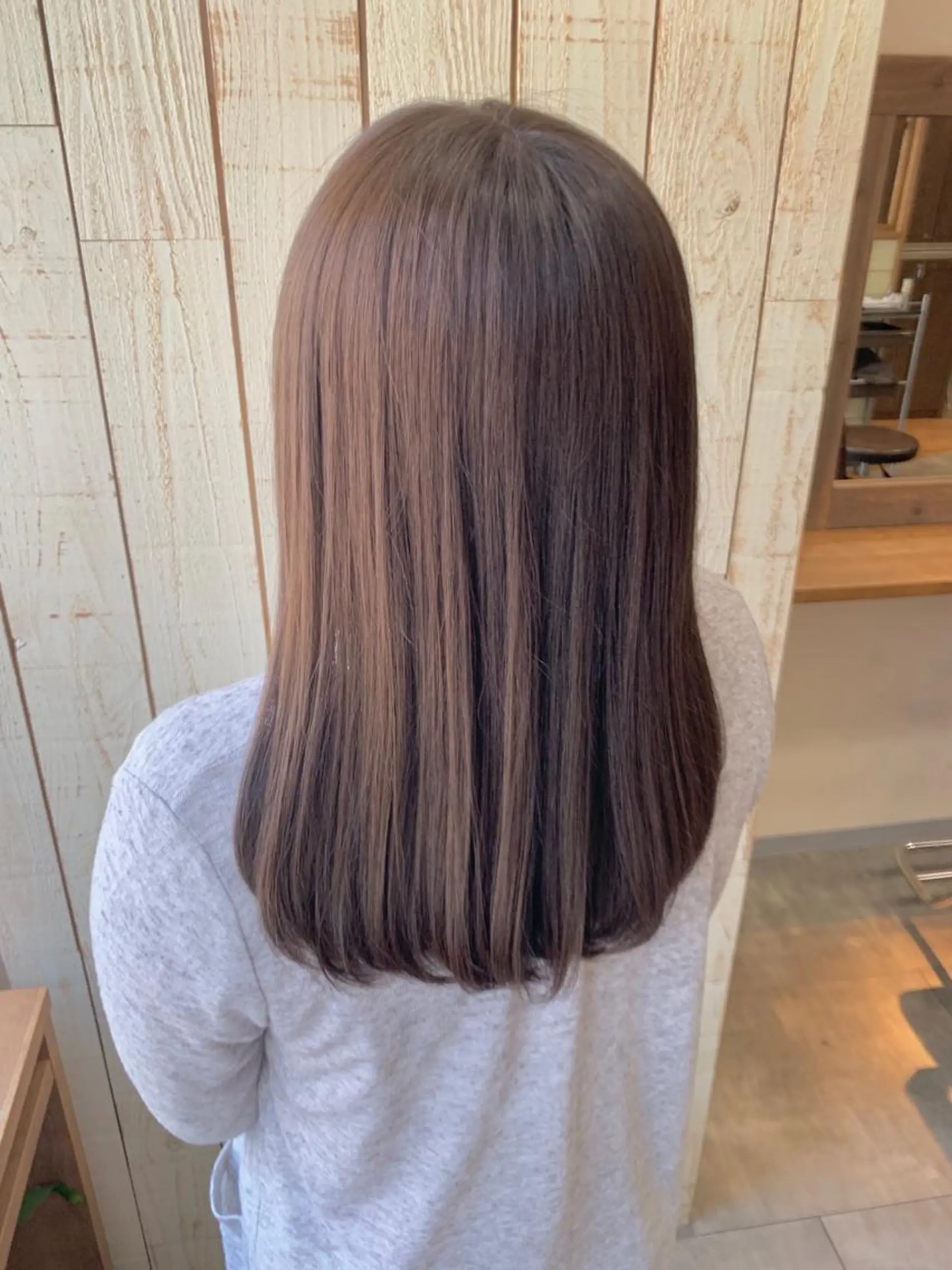 セミロング カラー パーマ カット ヘアカラー 縮毛矯正 トリートメント 透明感/ 美髪矯正/田中恭のヘアスタイル