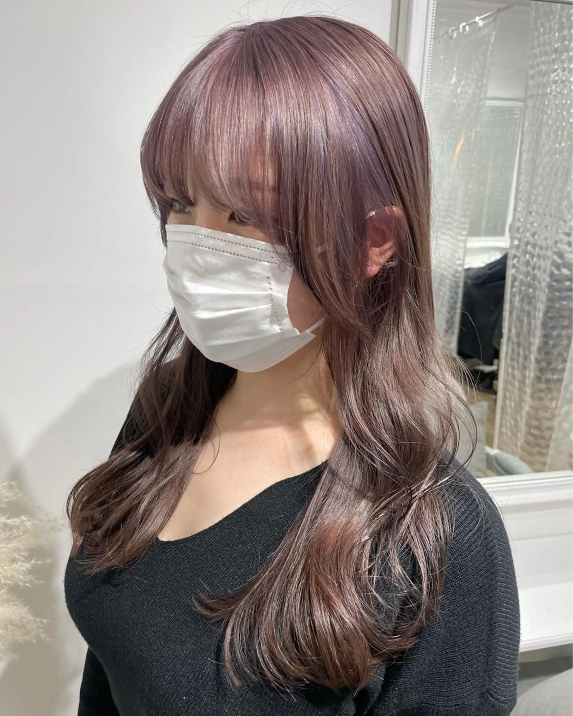ロング カラー ヘアアレンジ ブリーチ グレージュ ラベンダーカラー ラベンダーグレージュ ラベンダーグレー ヘアカラー トリートメント 酸性縮毛矯正 梅田茶屋町 Juriのヘアスタイル