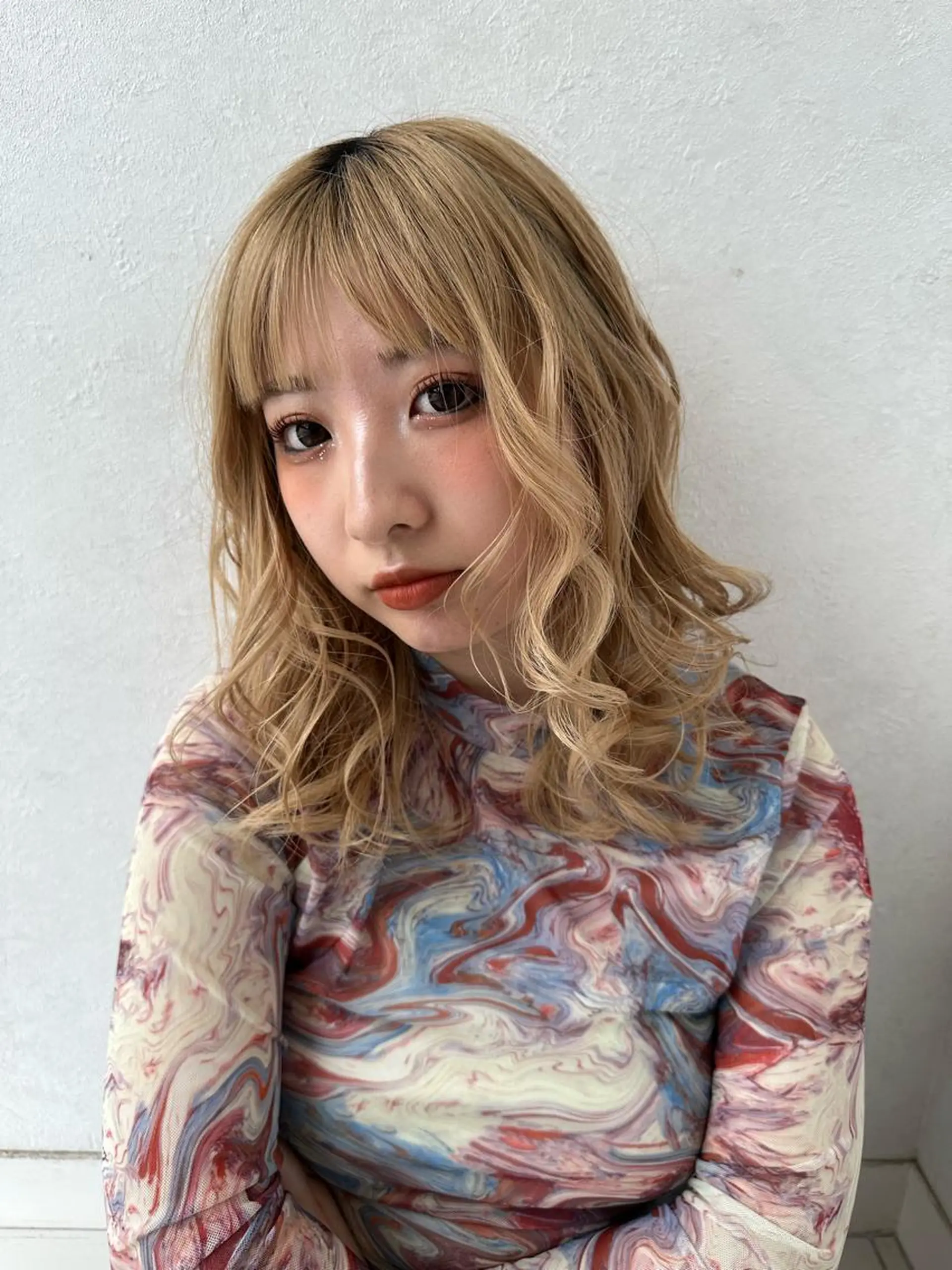 セミロング カラー ヘアアレンジ 似合わせレイヤー 海外風レイヤーmioのヘアスタイル