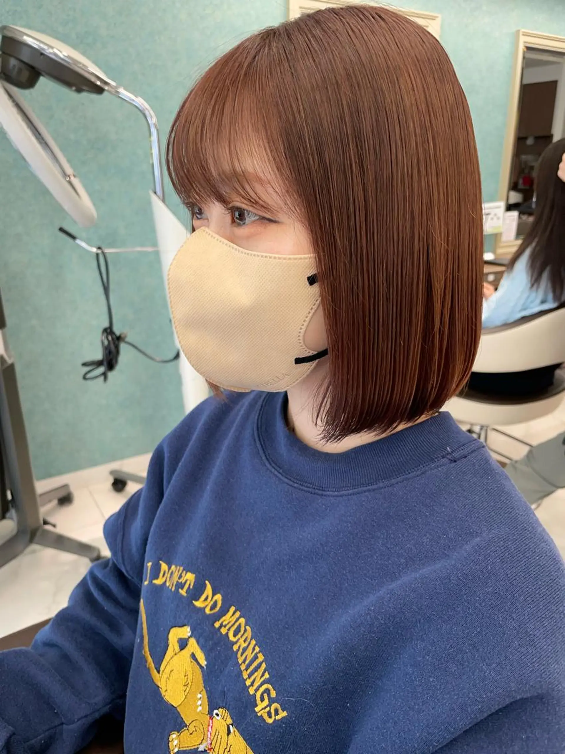 ミディアム オレンジブラウン ヘアカラー 福島成美/髪質改善 縮毛矯正/カラーのヘアスタイル