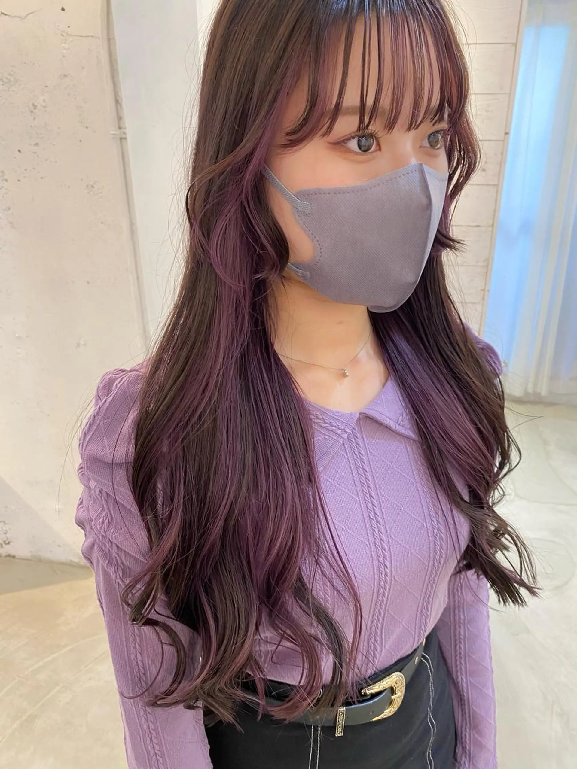 ロング カット ヘアカラー トリートメント ブリーチなしカラー ダブルカラーエクステのヘアスタイル