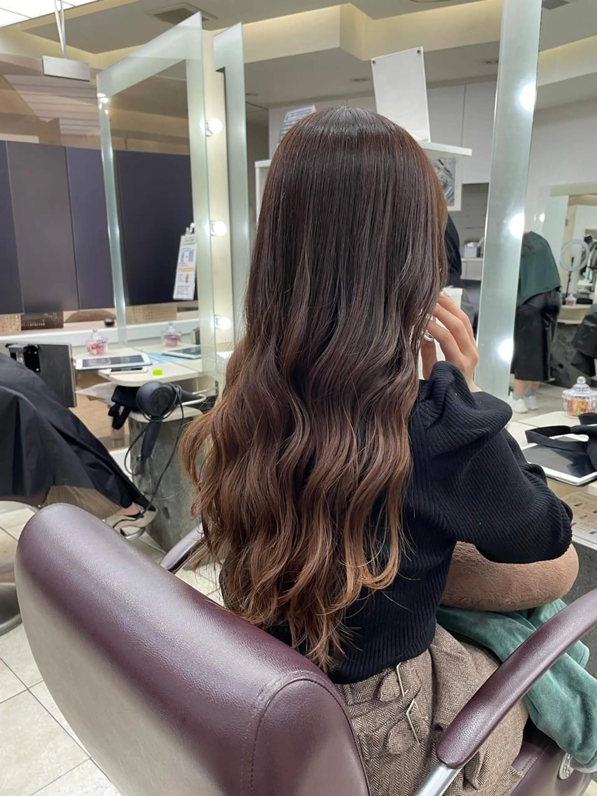 ロング ボブ 顔周りカット ハイライト 髪質改善 韓国風ヘア 新宿/韓国レイヤー/ 髪質改善/佐藤航のヘアスタイル