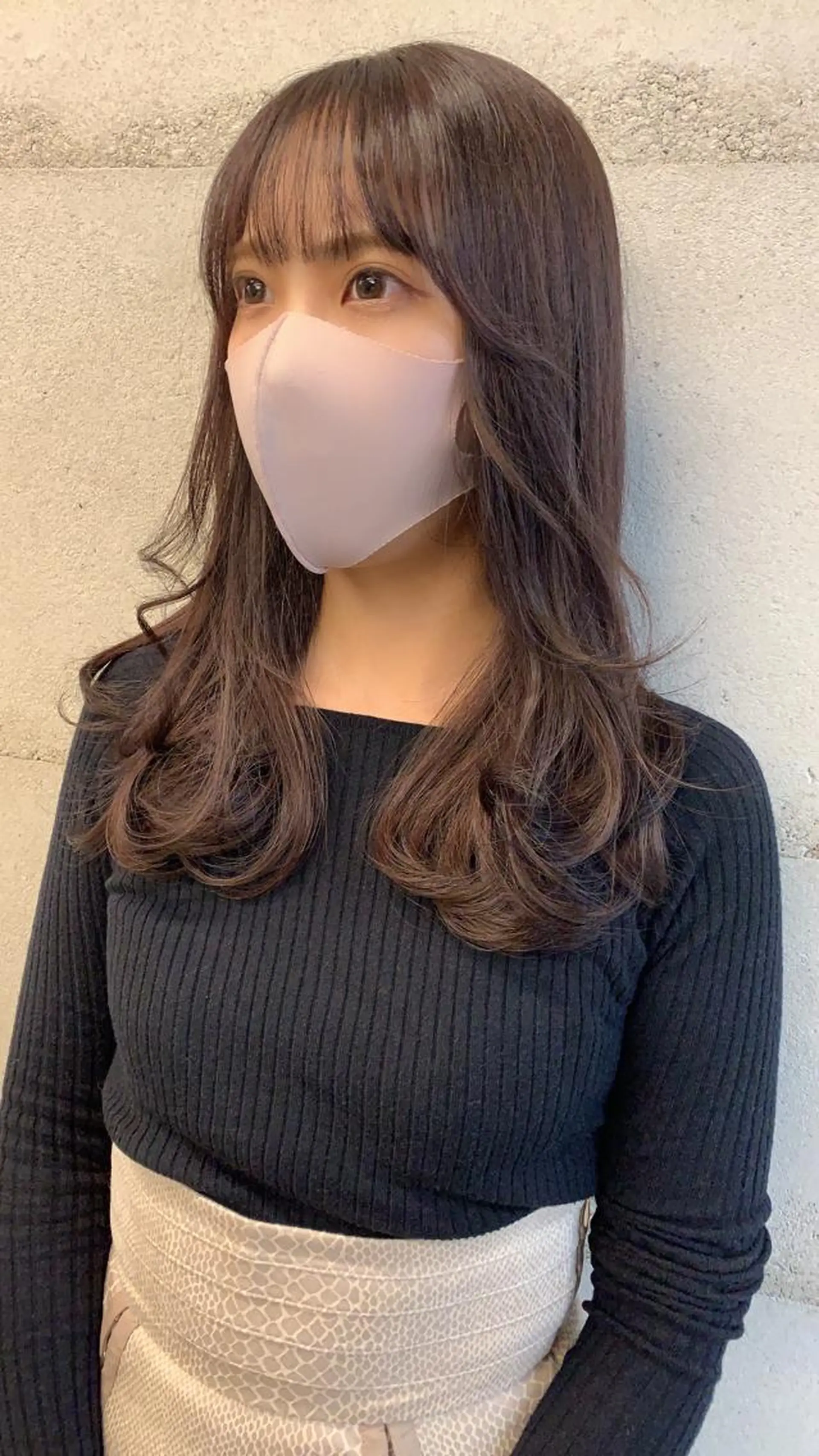 ミディアム カラー 透明感/オリーブ/ グレージュ/YUKAのヘアスタイル