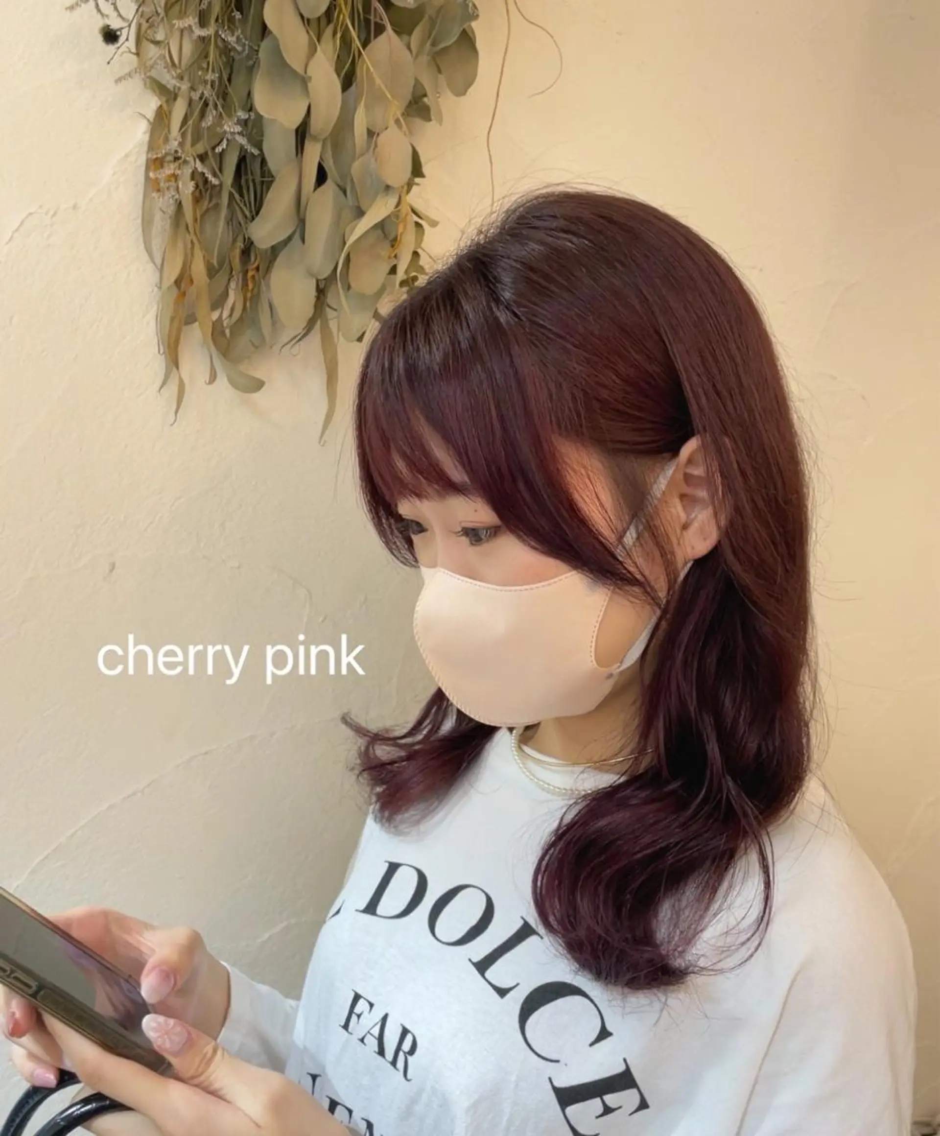 セミロング カラー ヘアアレンジ ブリーチ ブリーチなしカラー ピンクカラー Hair muse'e所属・加藤 愛鈴のヘアスタイル