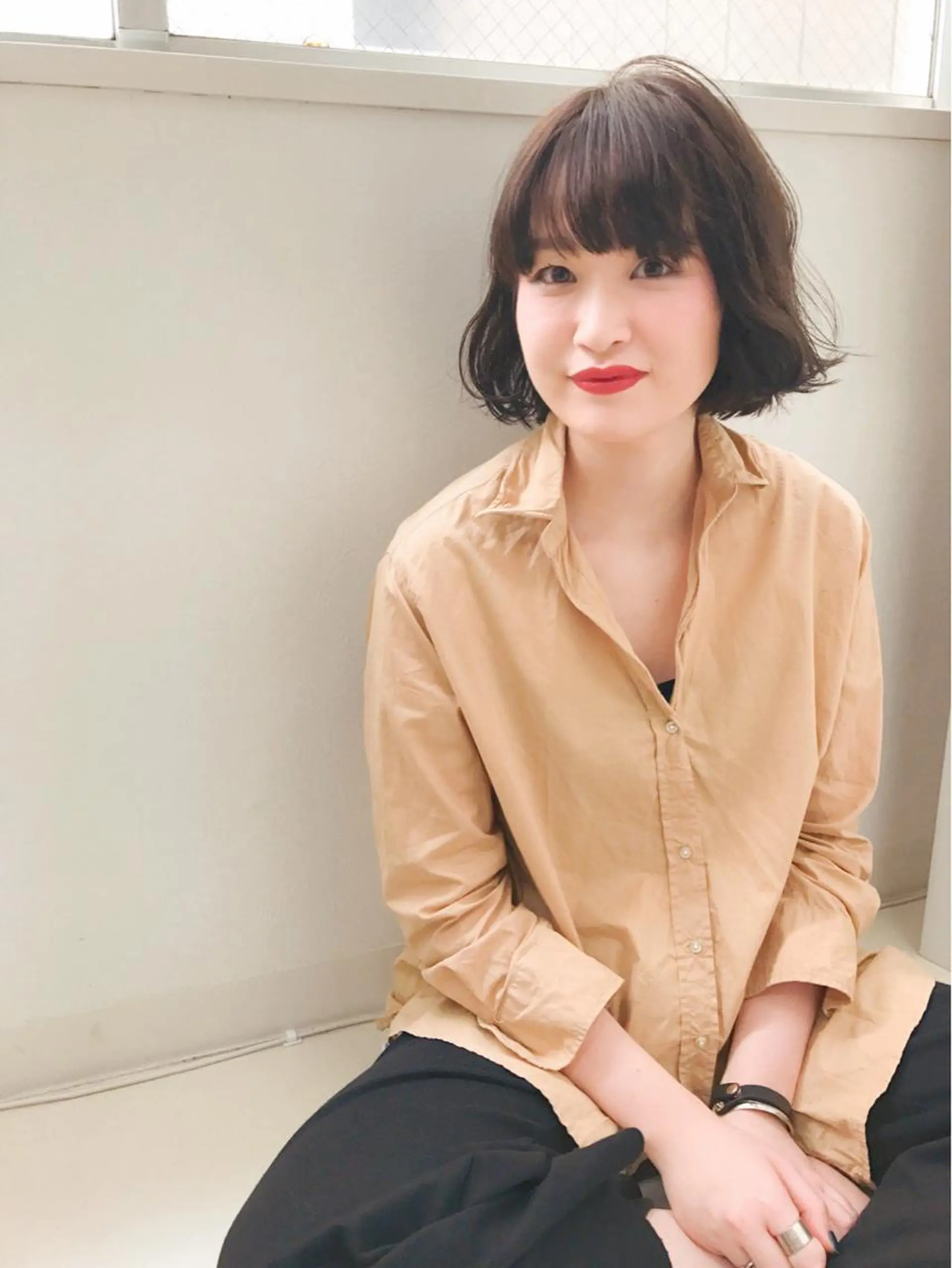 ショート カラー パーマ 鎌田 祥江のヘアスタイル