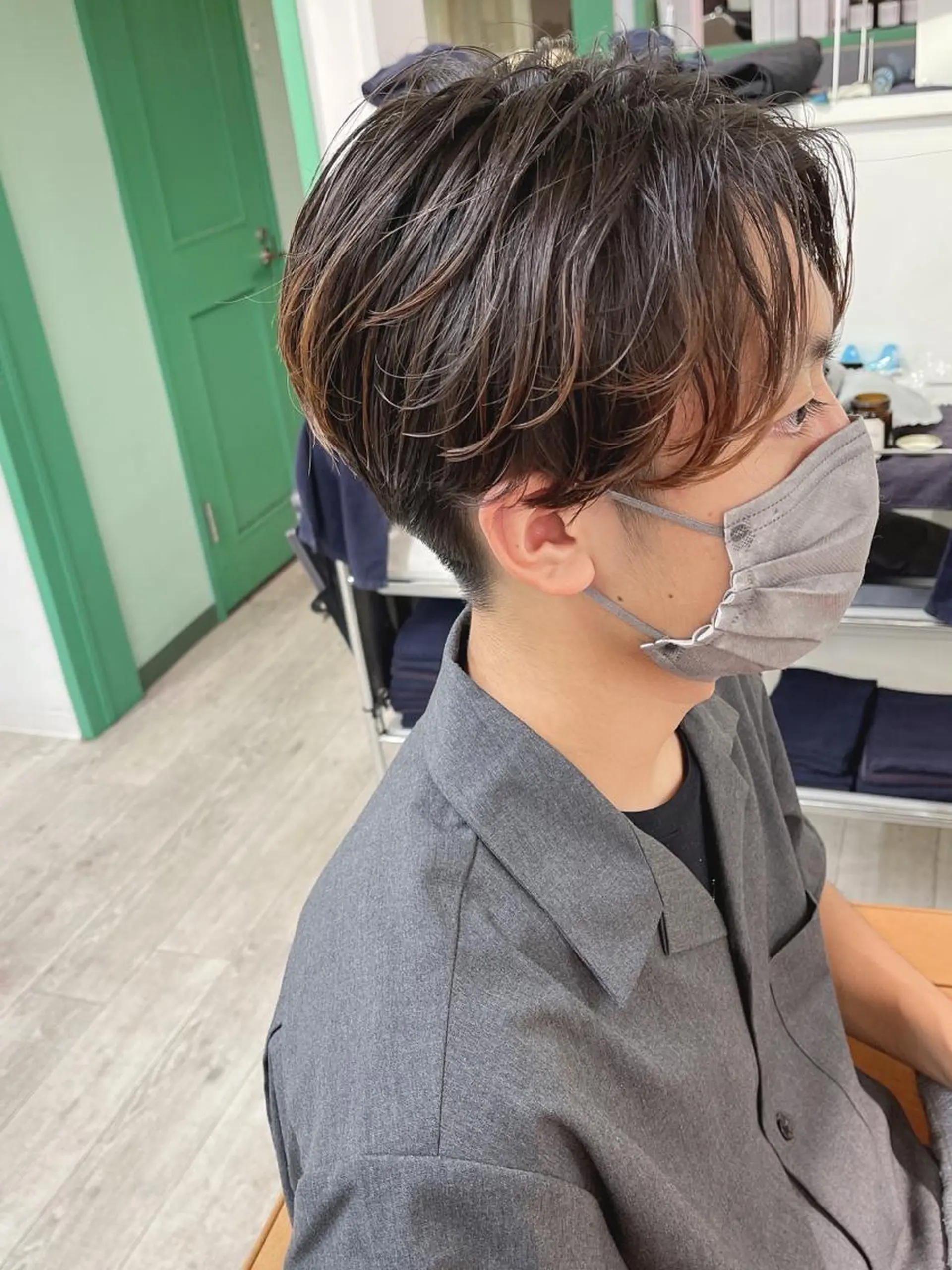 ミディアム パーマ メンズ カット パーマ トリートメント メンズ専門 Stylist吉川のヘアスタイル