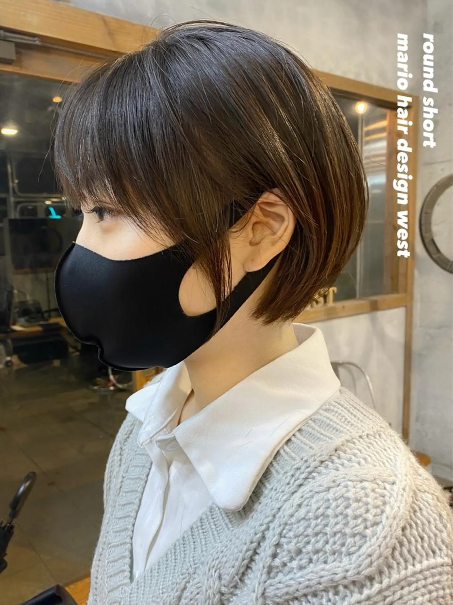 ショート カラー 丸みショート ボブ くびれヘア 学生 ショートヘア 竹嶌 健吾のヘアスタイル