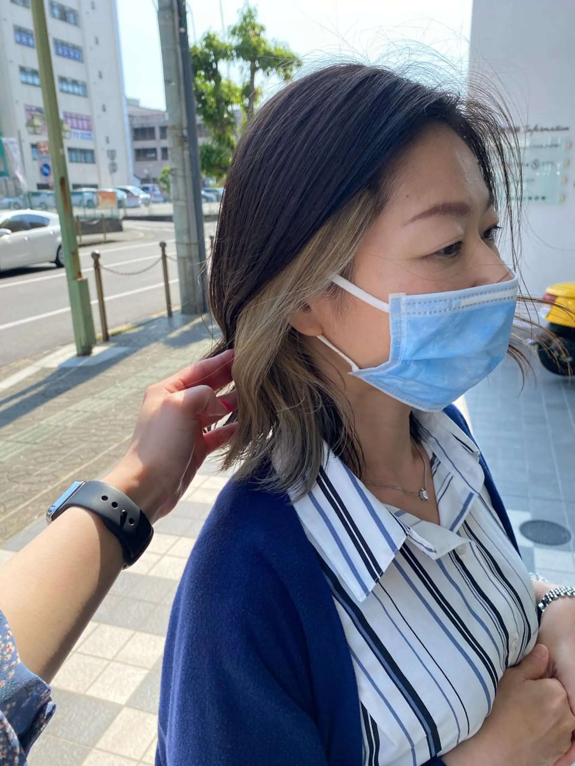 ミディアム カラー ベージュカラー ホワイトベージュ カット ヘアカラー オスズ 🎀´-のヘアスタイル