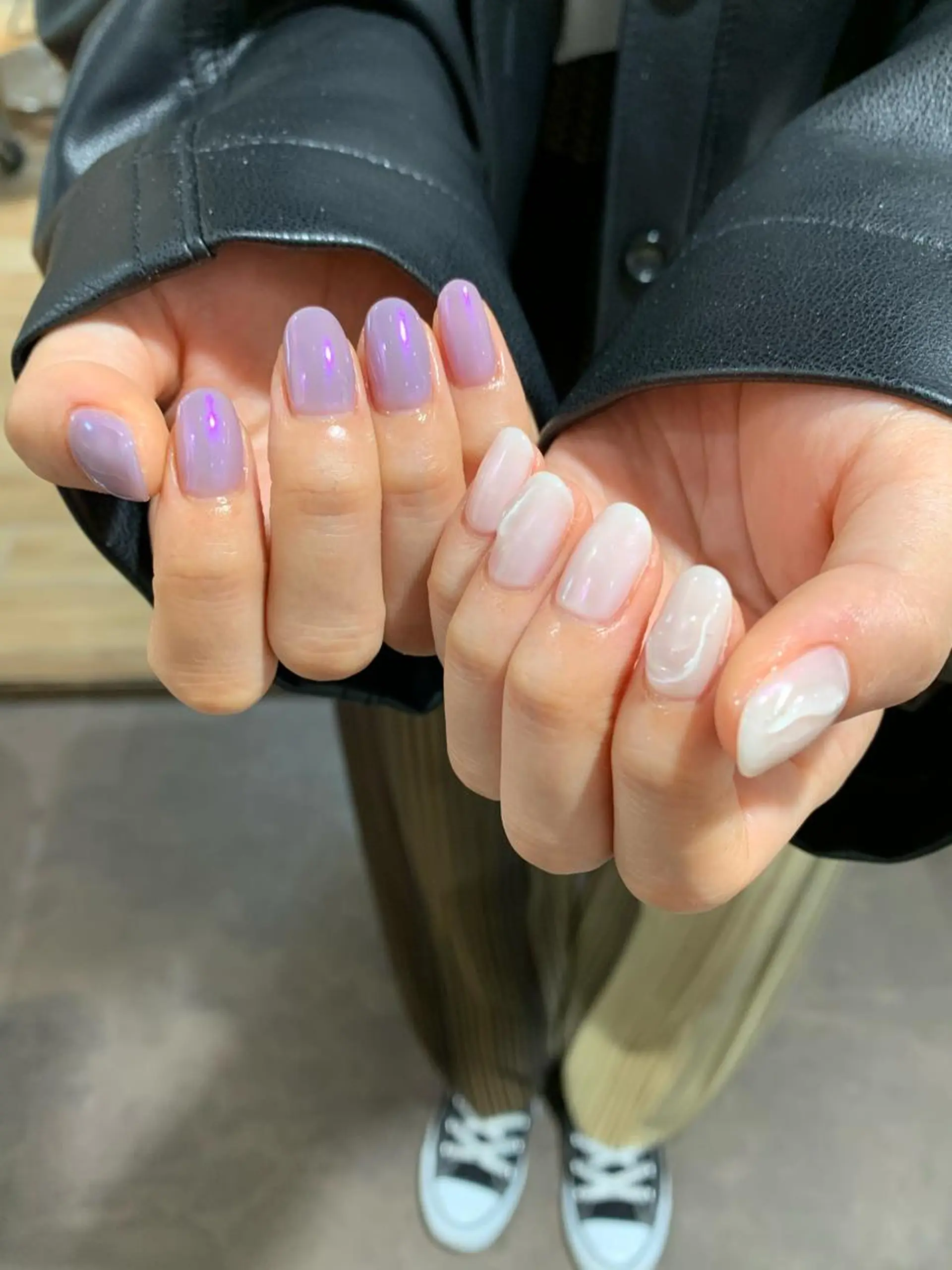 ネイル オーロラネイル 持ち込み シンプルネイル 鈴木 まゆのネイルデザイン