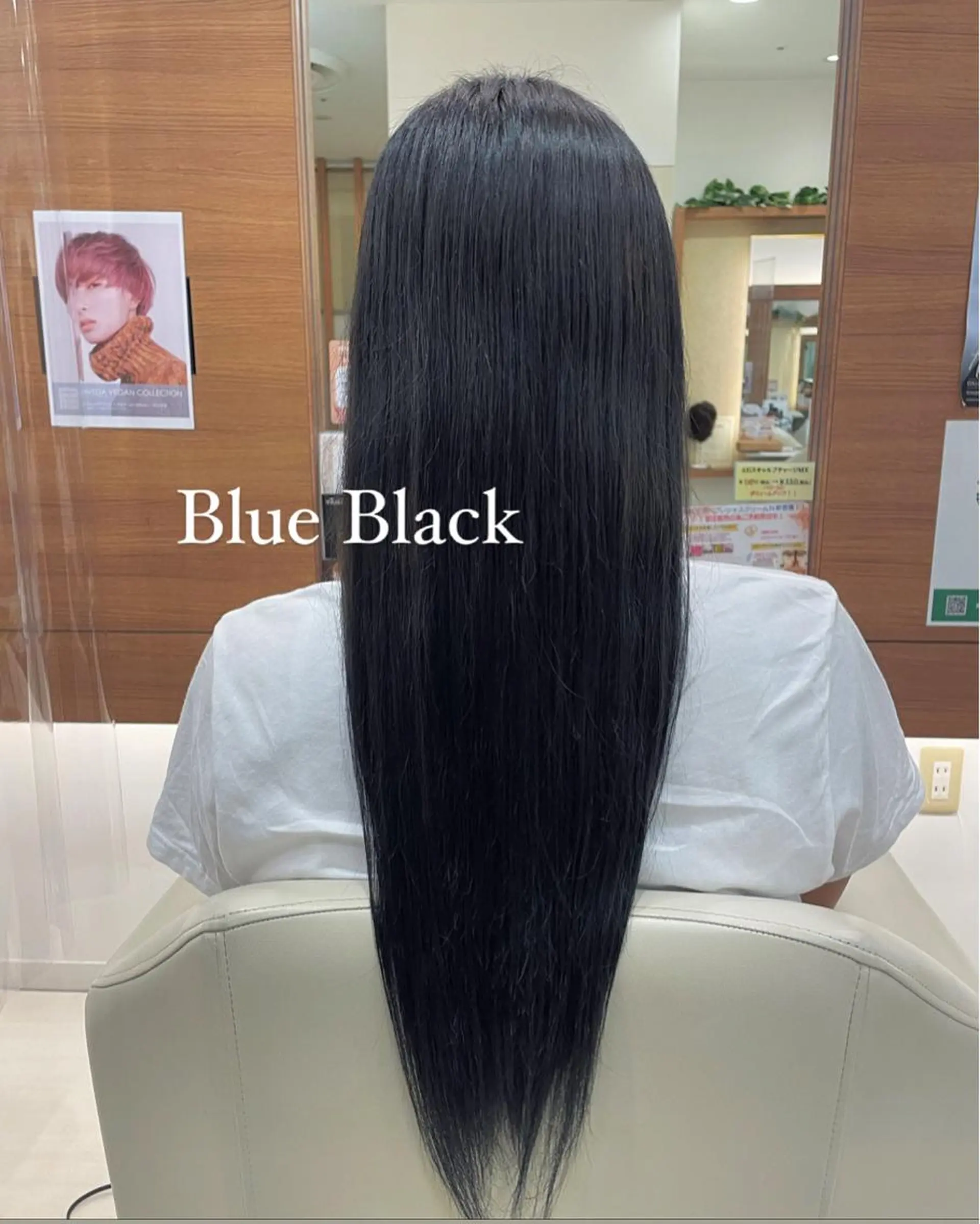 ロング カラー 黒髪 ブルーカラー ブルーブラック たつみ ひかる🧸のヘアスタイル