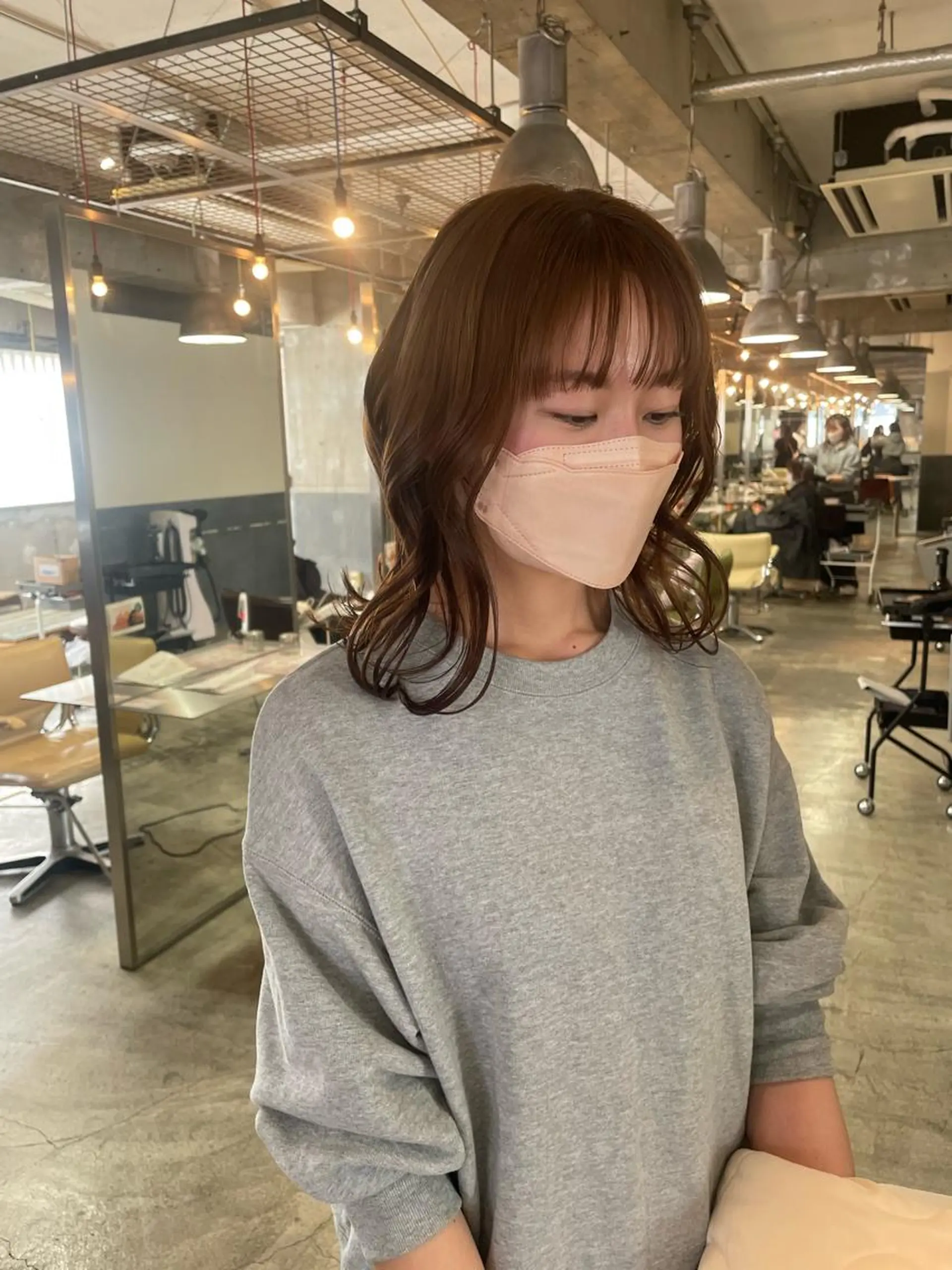 ミディアム カラー ベージュカラー ブリーチ ブリーチなしカラー ショートカット募集中 /NAGISAのヘアスタイル