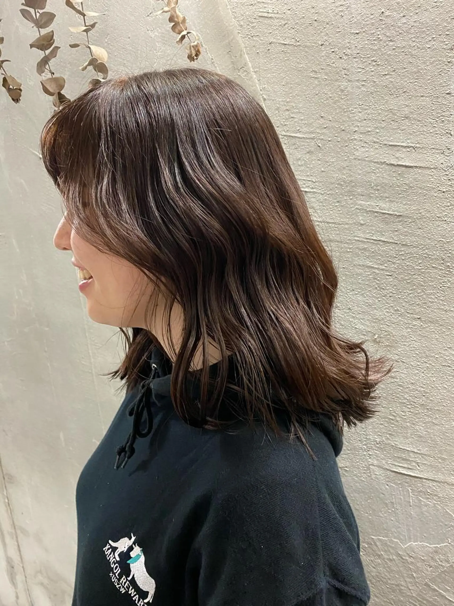 セミロング カラー ヘアアレンジ ブラウンカラー ピンクカラー ピンクブラウン お任せヘア☘️☘️ 及川渚のヘアスタイル