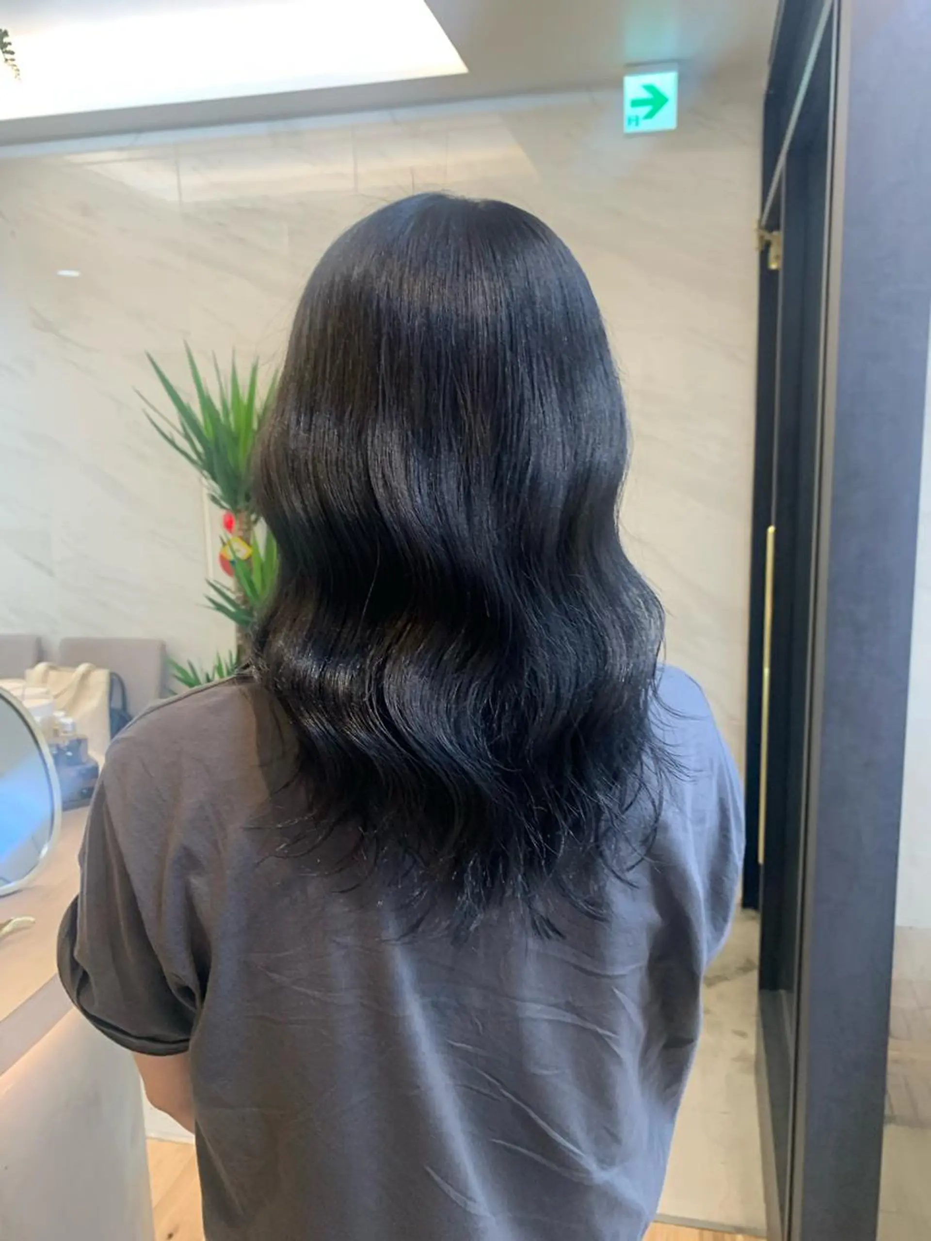 ロング カラー 黒髪 ブルーカラー ブルーブラック 🩶韓国/似合わせ/ さわ🩶のヘアスタイル