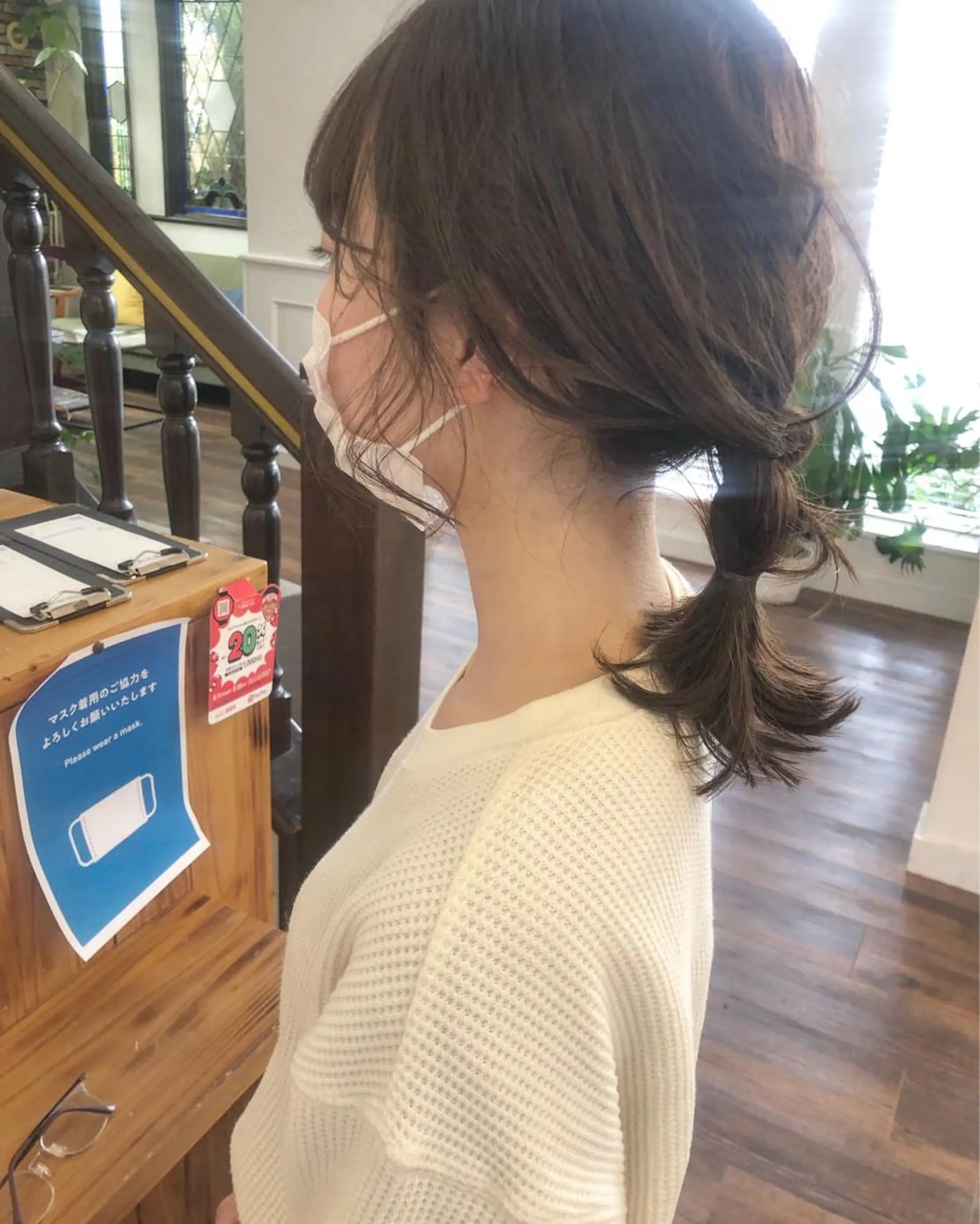 ミディアム カラー ヘアカラー トリートメント 江原 彩華のヘアスタイル