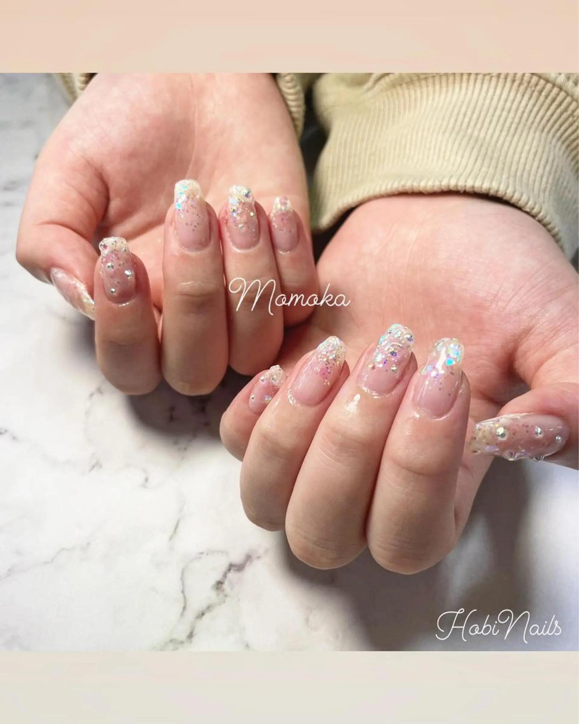 ネイル グラデーション ラメ(グリッター) ラメグラデーション momoka_nails所属・Momo nailsalonのネイルデザイン