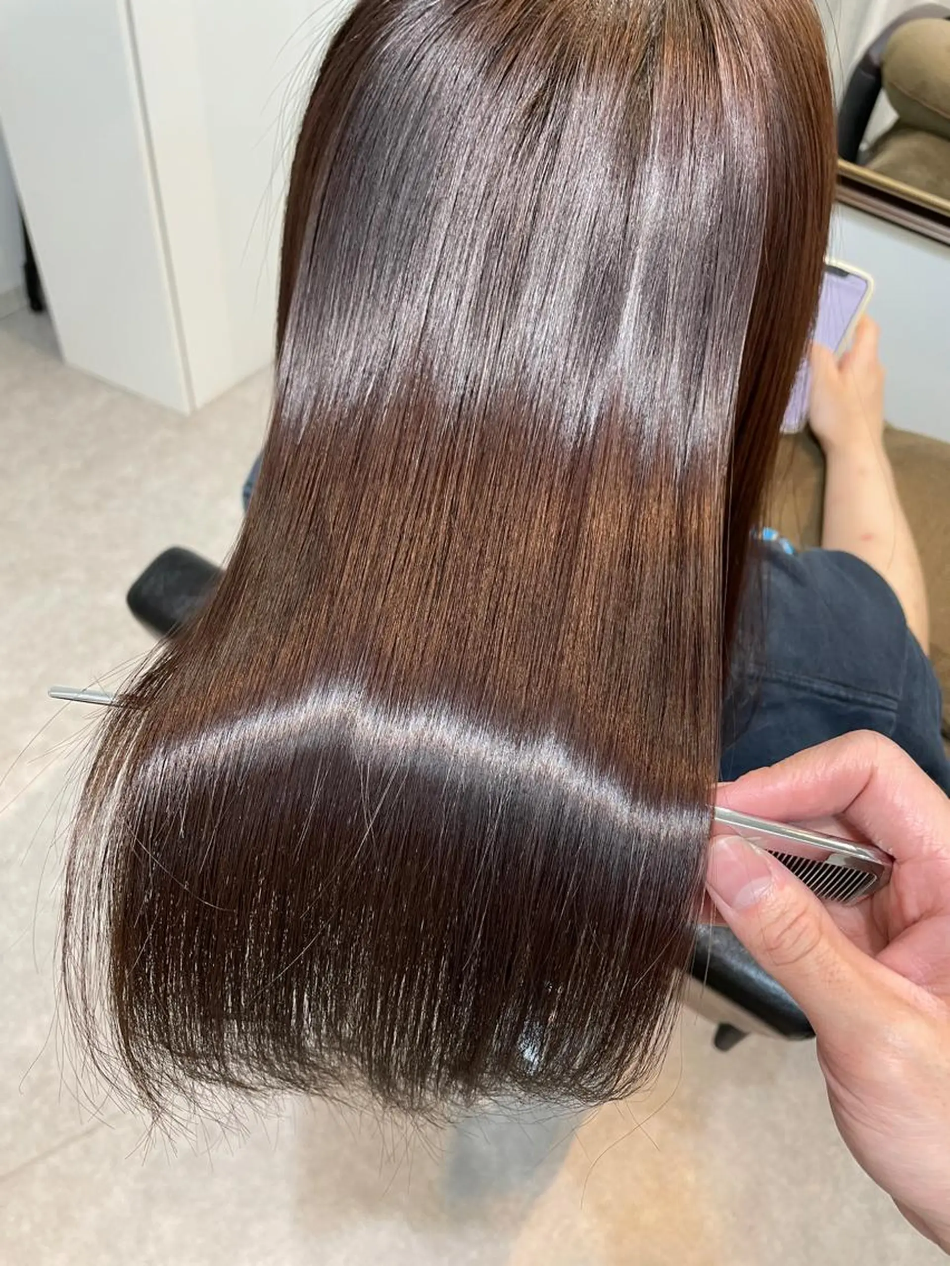 ロング 縮毛矯正 トリートメント Re:start所属・【髪質改善】大川 倖平のヘアスタイル