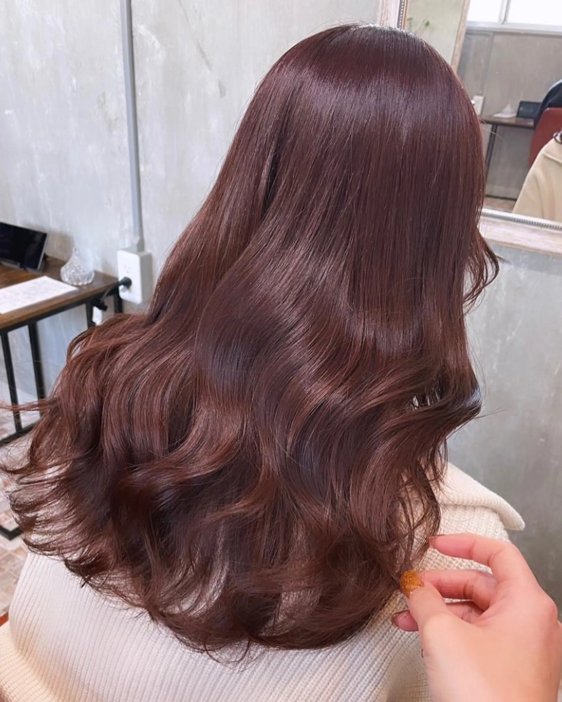 ロング カラー カシス ラベンダーカラー ヘアカラー risako🇰🇷 韓国ヘア/レイヤーのヘアスタイル