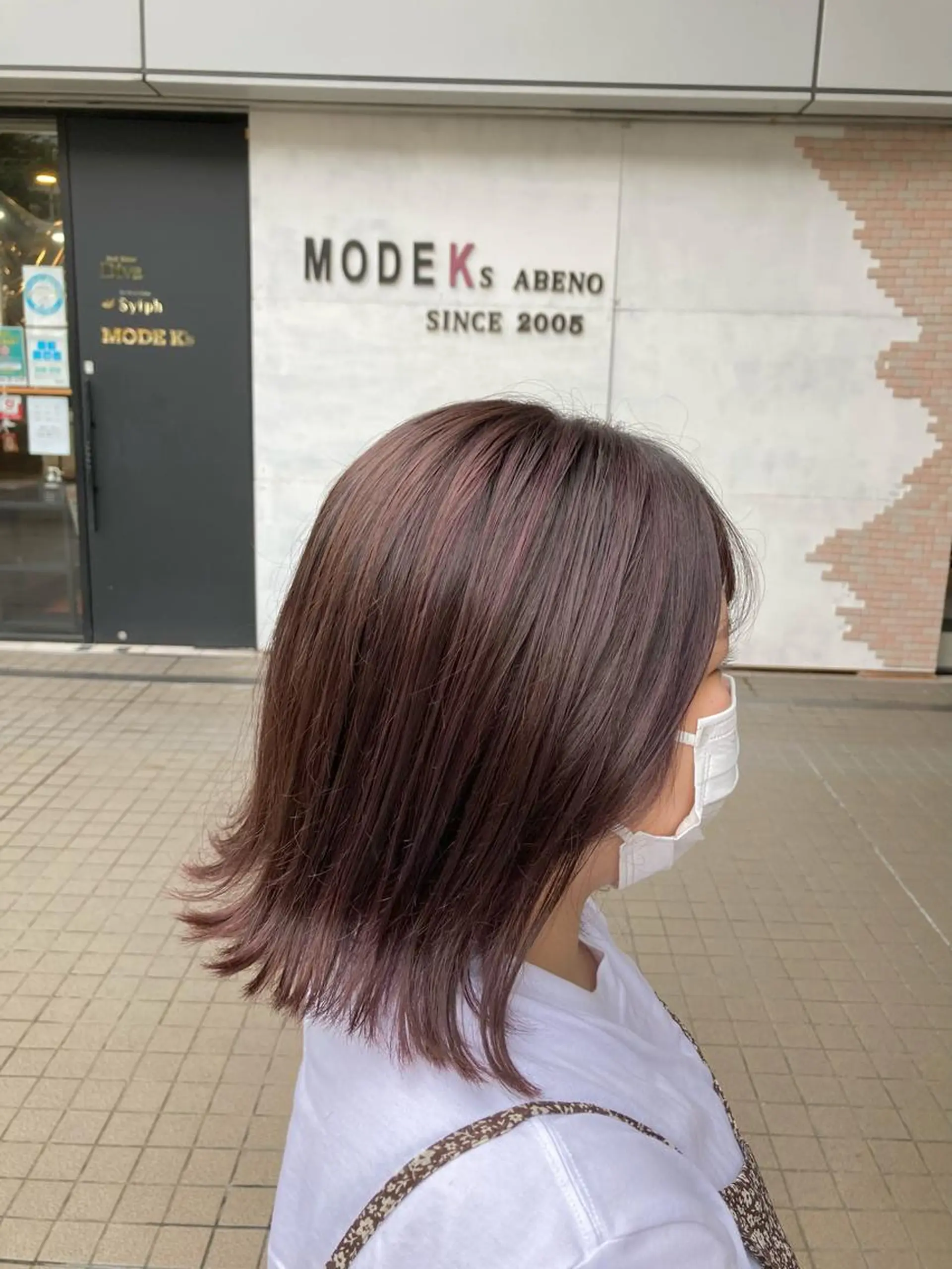 ミディアム カラー ハイライトカラー ラベンダーカラー ピンクカラー ピンクラベンダー ハイライト カット ヘッドスパ SHAFT Ieiriのヘアスタイル