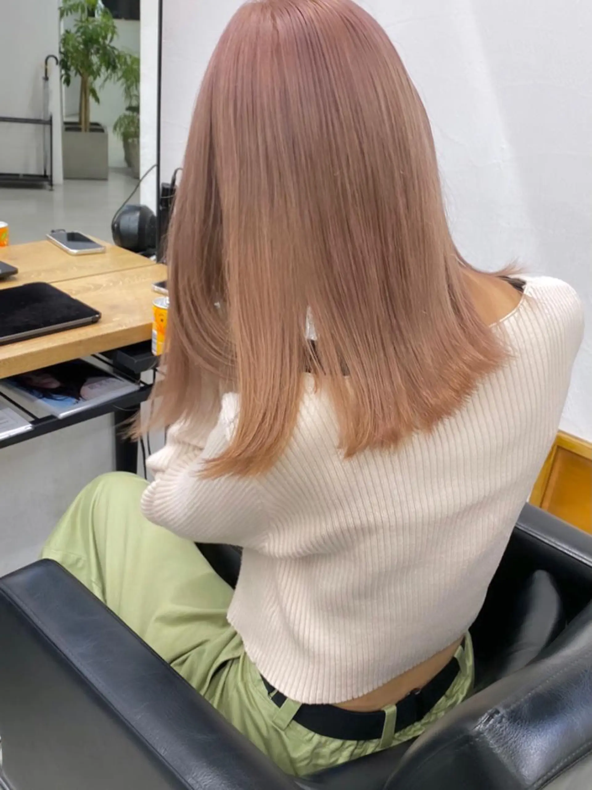セミロング カラー ヘアアレンジ ベージュカラー ブリーチ ブラウンカラー ケアブリーチ ピンクカラー ブリーチダブルカラー ハイライト/山本喜熙のヘアスタイル