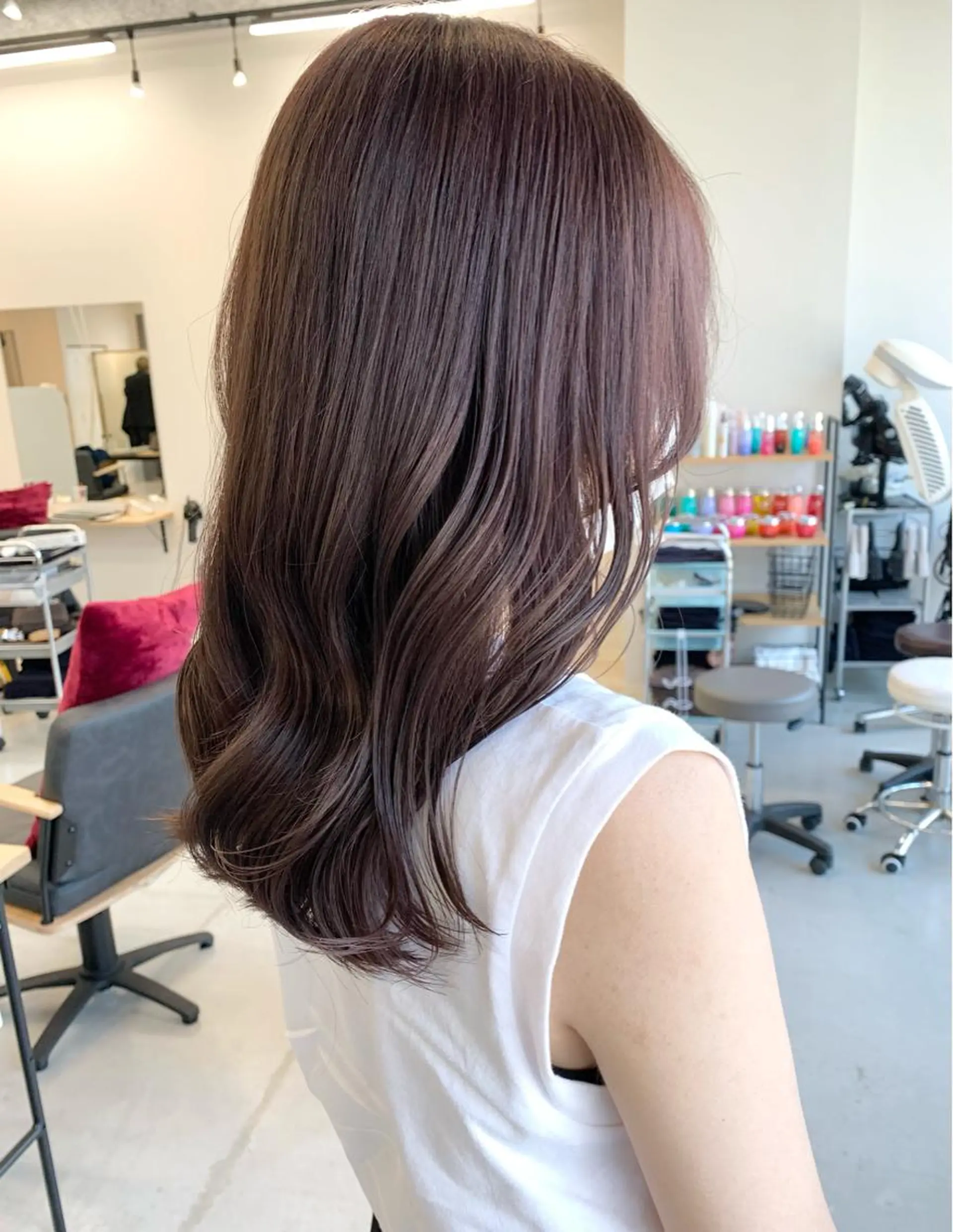 ミディアム カラー ラベンダーカラー ピンクカラー ピンクラベンダー 樫原裕二 /柔らかいカラーのヘアスタイル