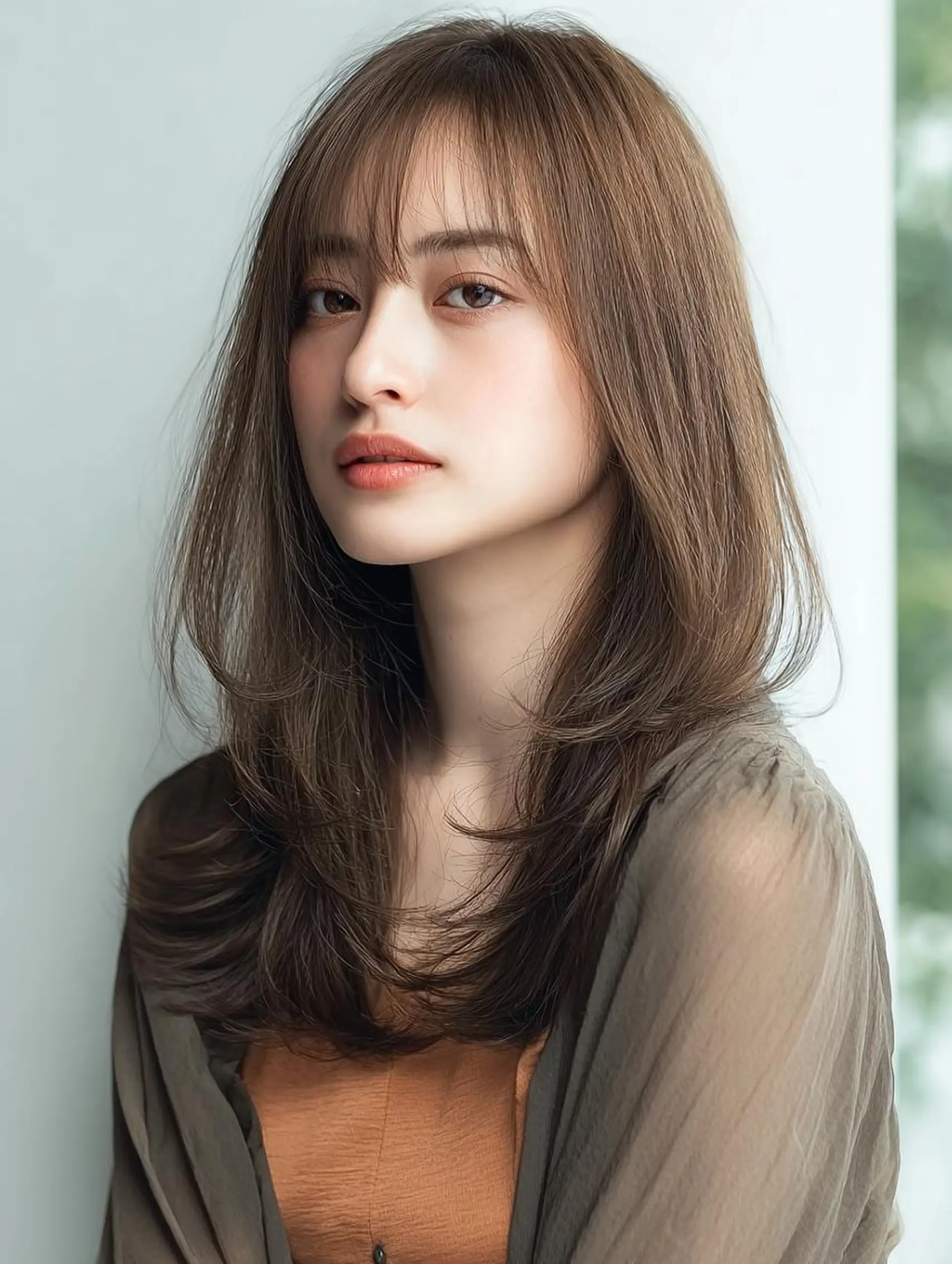 セミロング ハッシュカット 髪質改善 レイヤーカット 縮毛矯正 トリートメント カット ヘアカラー トリートメント 生艶髪＆レイヤー🔔 渋谷お薦めNo.1✨のヘアスタイル