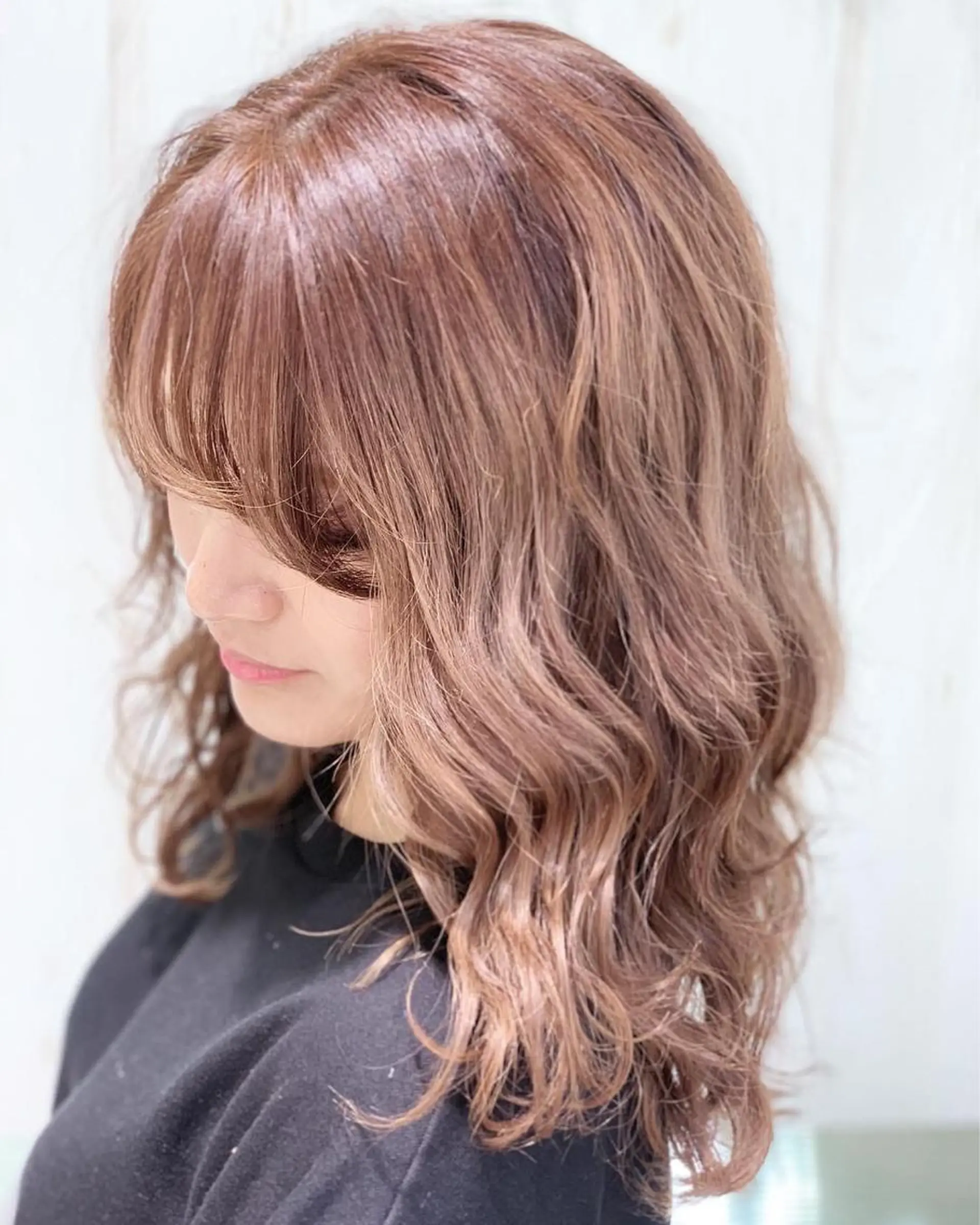 セミロング カラー グレージュ ピンクカラー カット トリートメント N° jillva ♦️川端裕司♦️のヘアスタイル