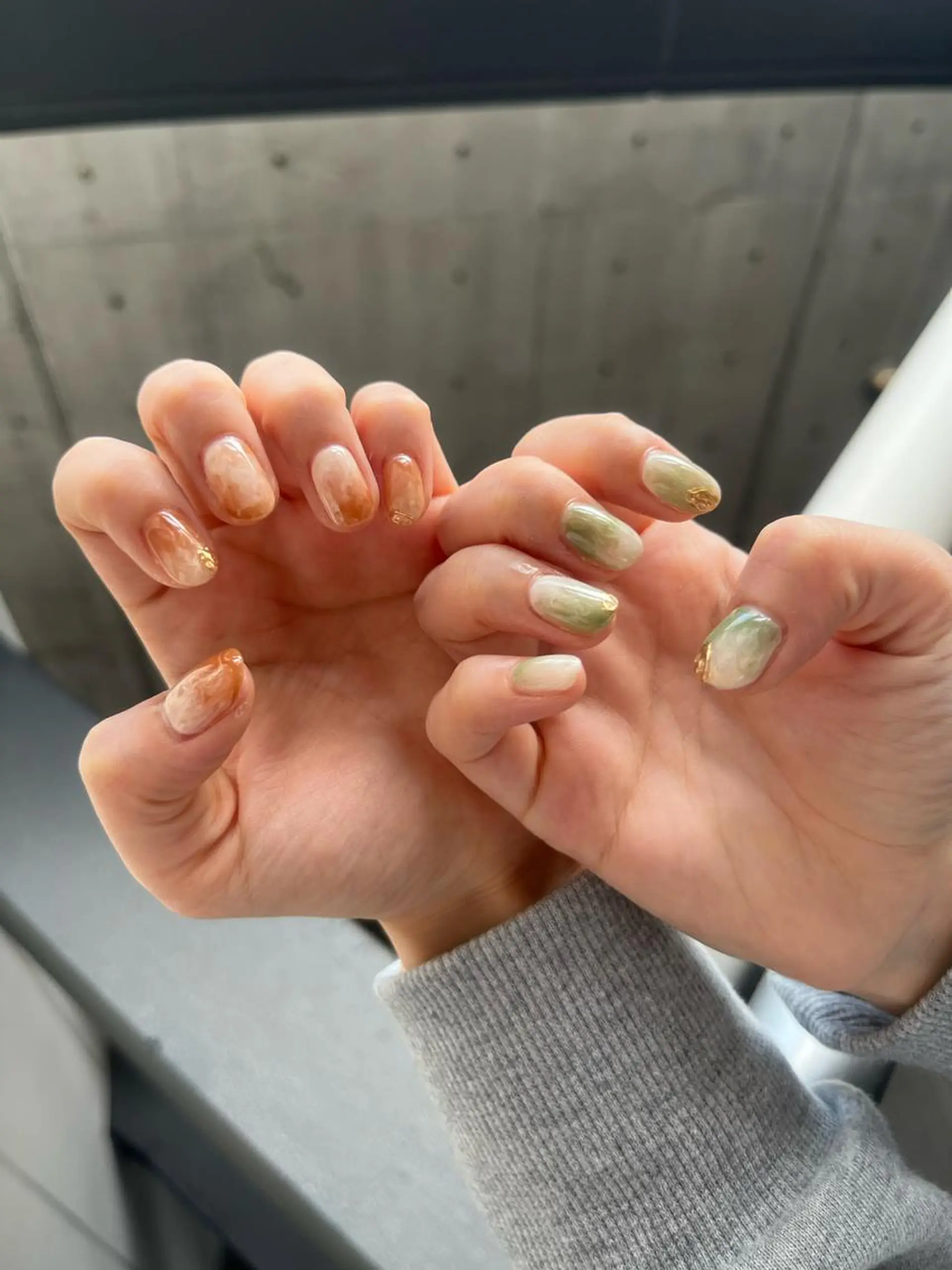 ネイル フットネイル フレンチネイル ジェルネイル ガラスフレンチ 氷ネイル・うるうるネイル le'a moe KONAMIのネイルデザイン