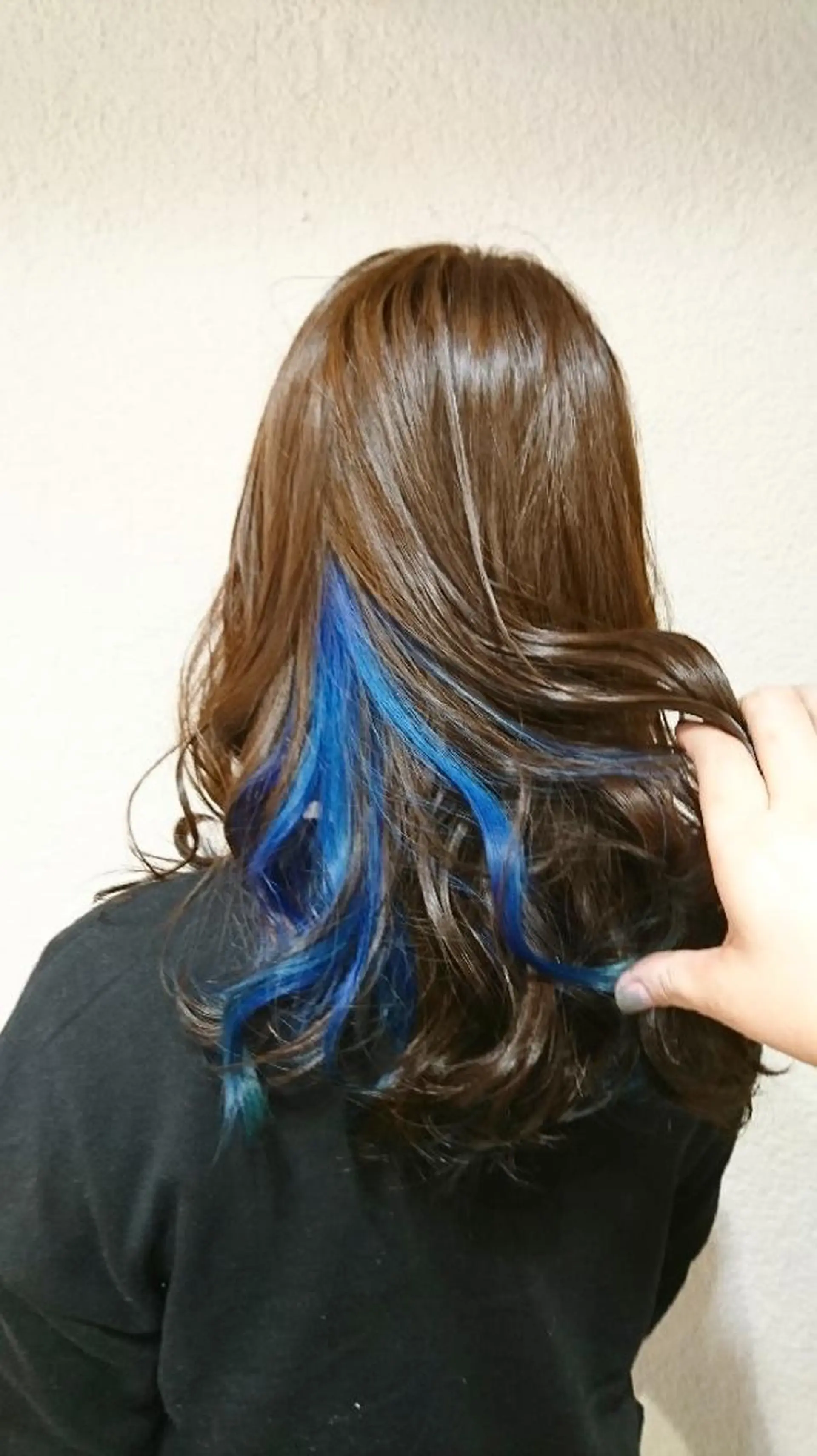 ロング カラー ブルーカラー インナーカラー ACROあべの店所属・艶カラー/インナー /グラデ/大西小百合のヘアスタイル