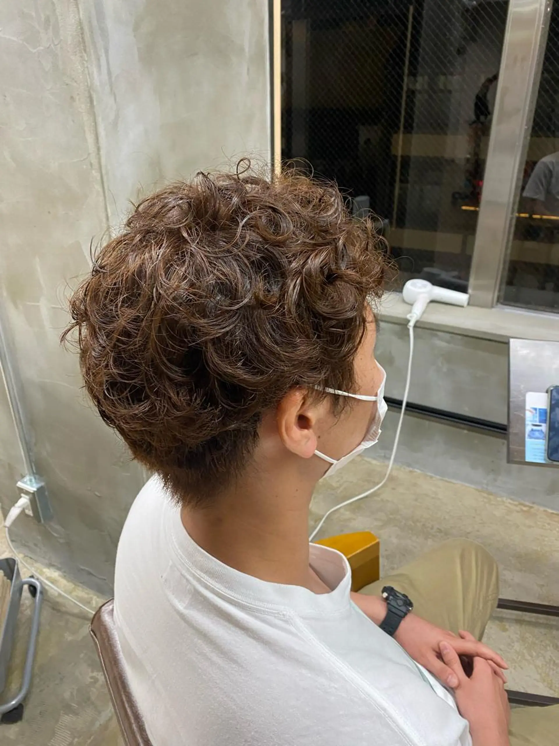 ショート パーマ メンズ メンズパーマ 茜璃/ブリーチカラー /レイヤーカットのヘアスタイル