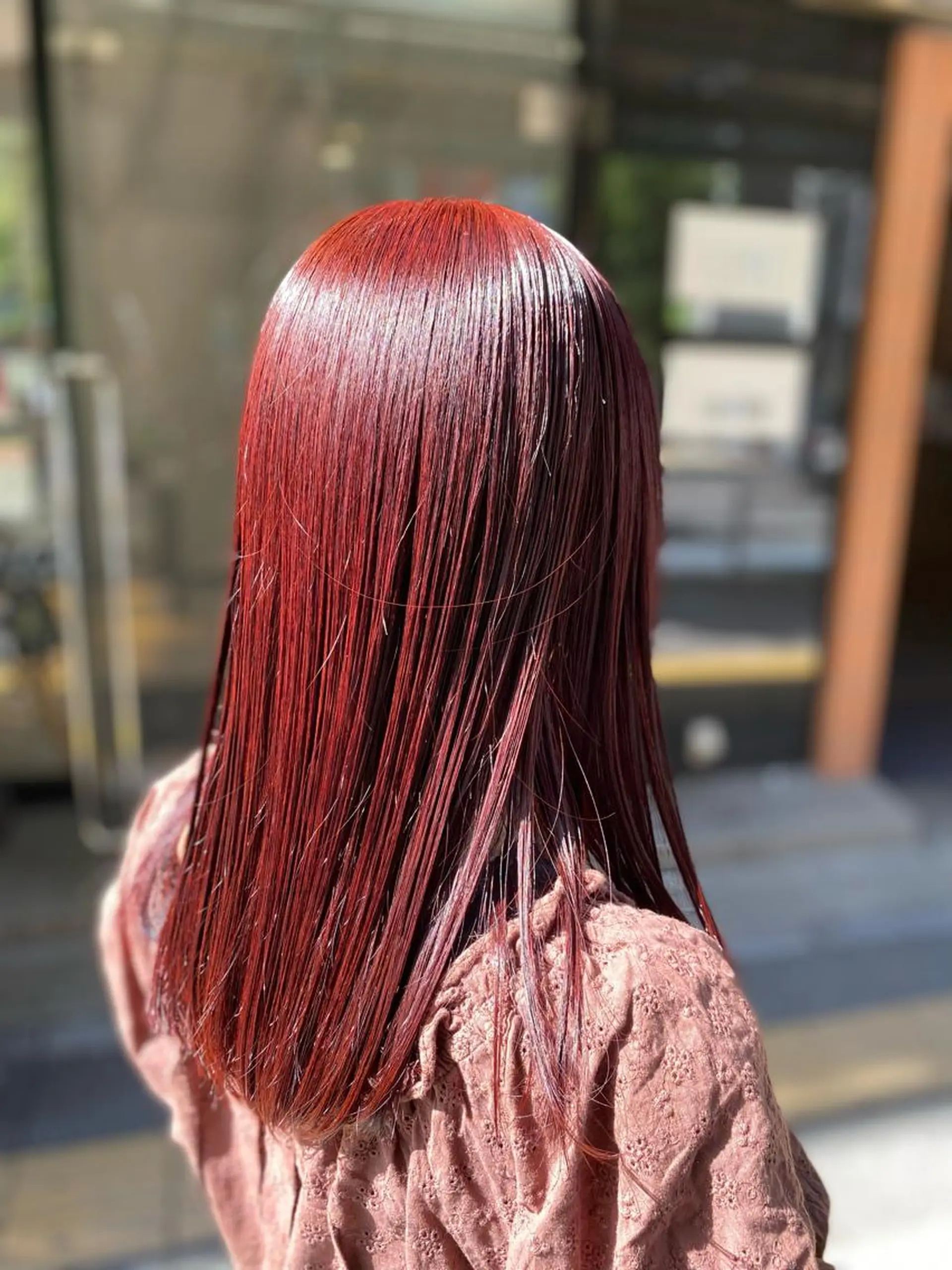 ミディアム YASU🍎CUT 赤系カラー/ヘアケアのヘアスタイル