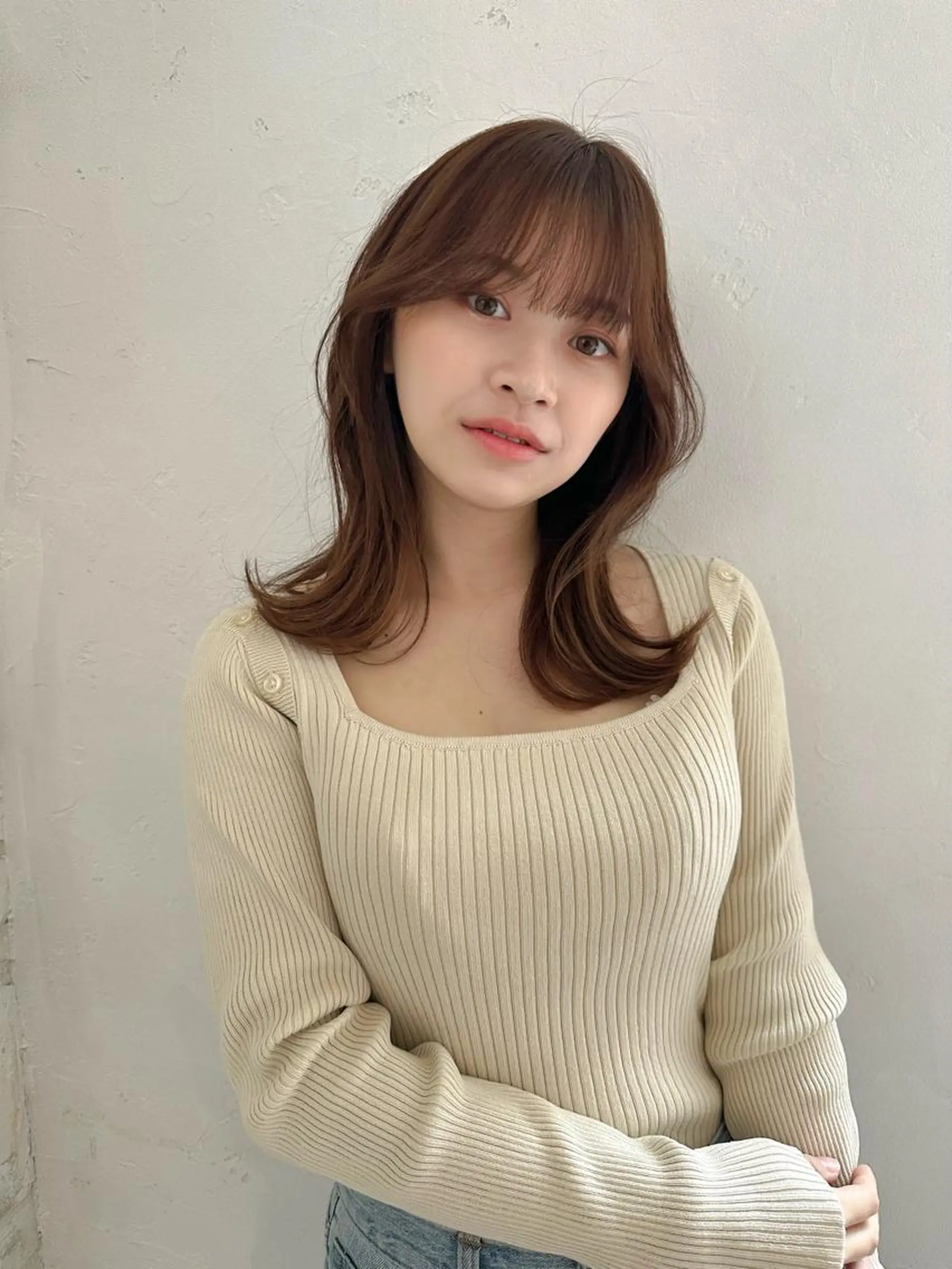 ミディアム くびれヘア 韓国レイヤー 🔥春暁【はるき】のヘアスタイル