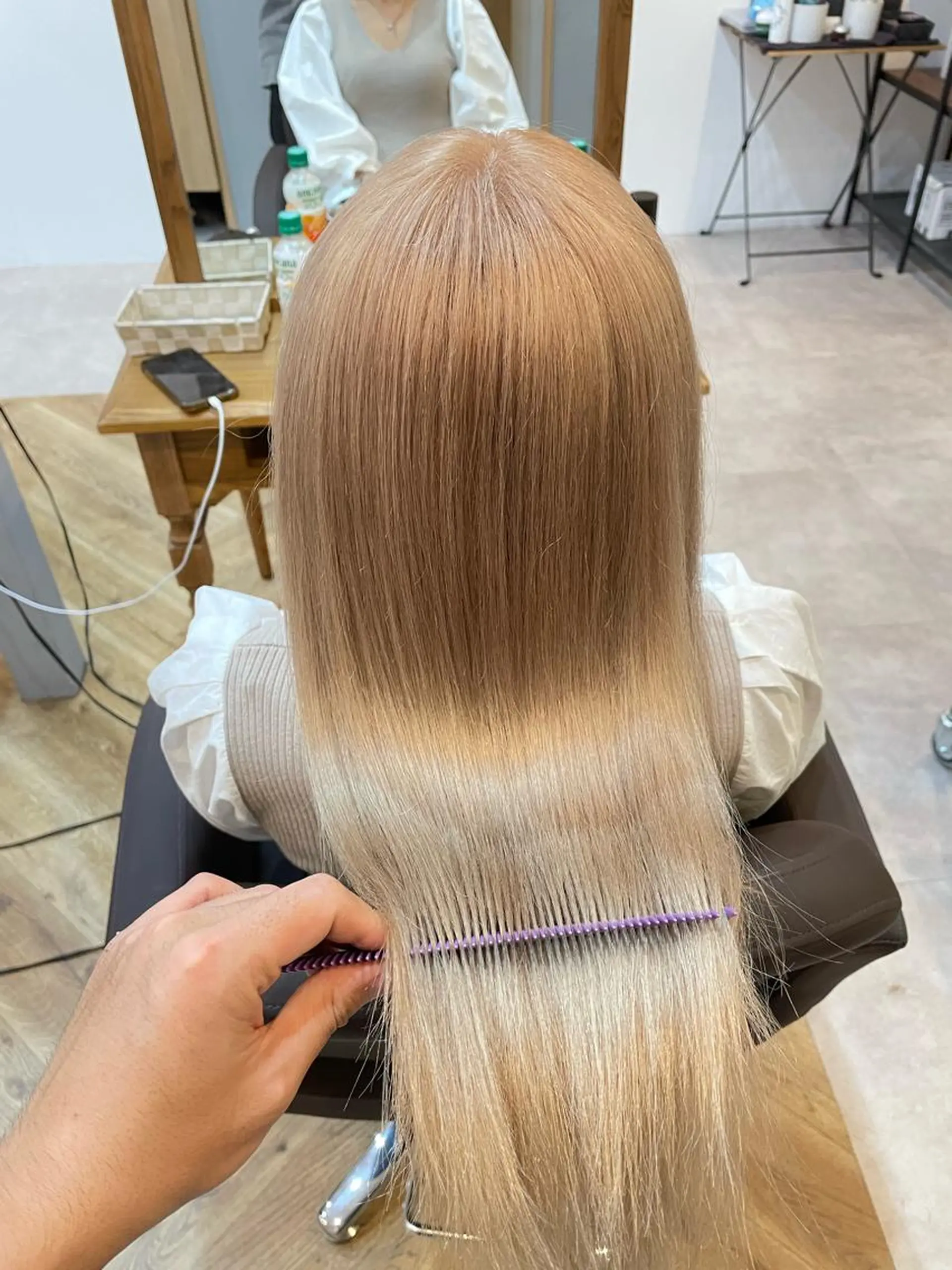 セミロング ヘアカラー トリートメント 阿見 大成のヘアスタイル