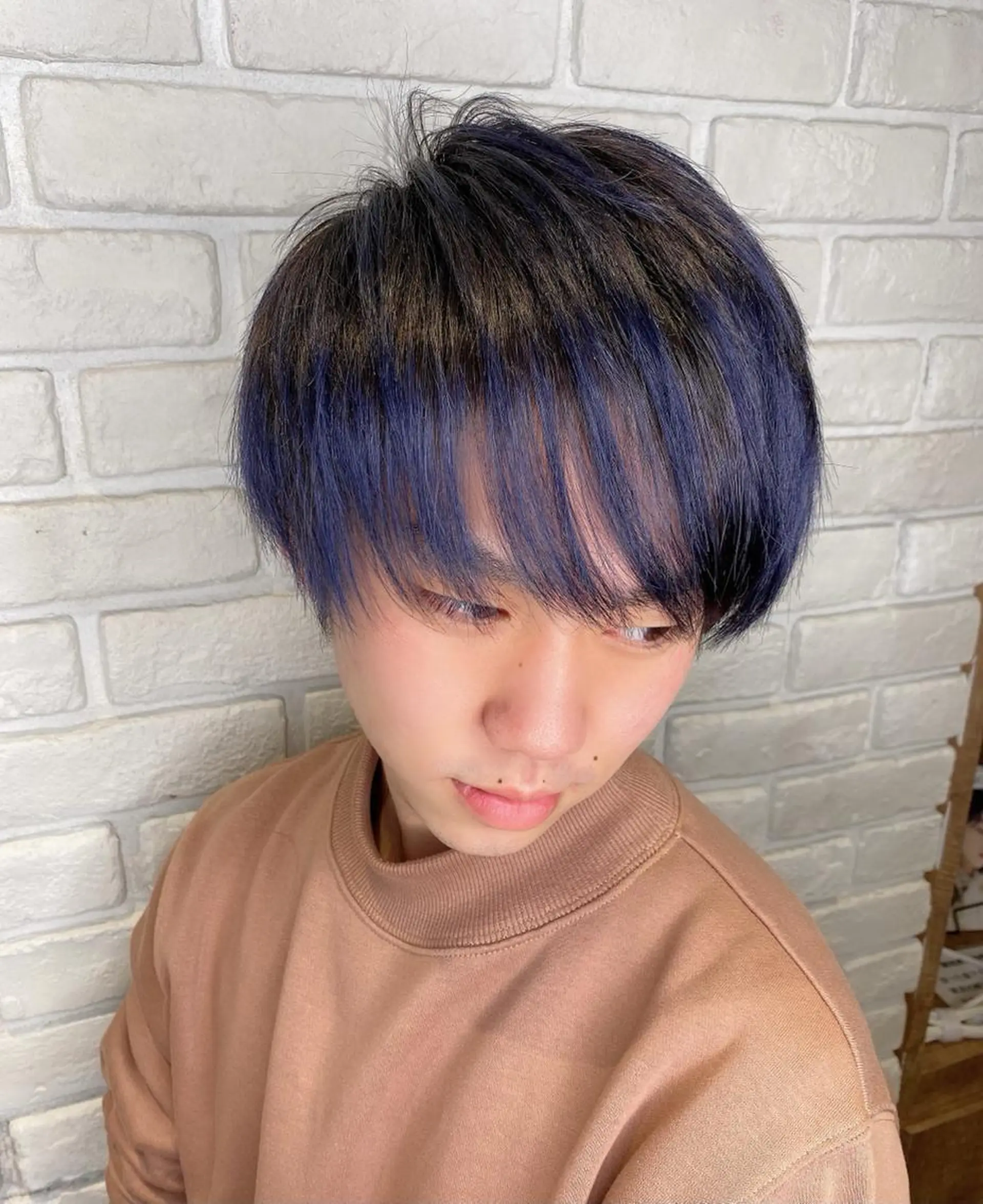 ショート カラー メンズ ブルーカラー ネイビーカラー 森本 笑のヘアスタイル