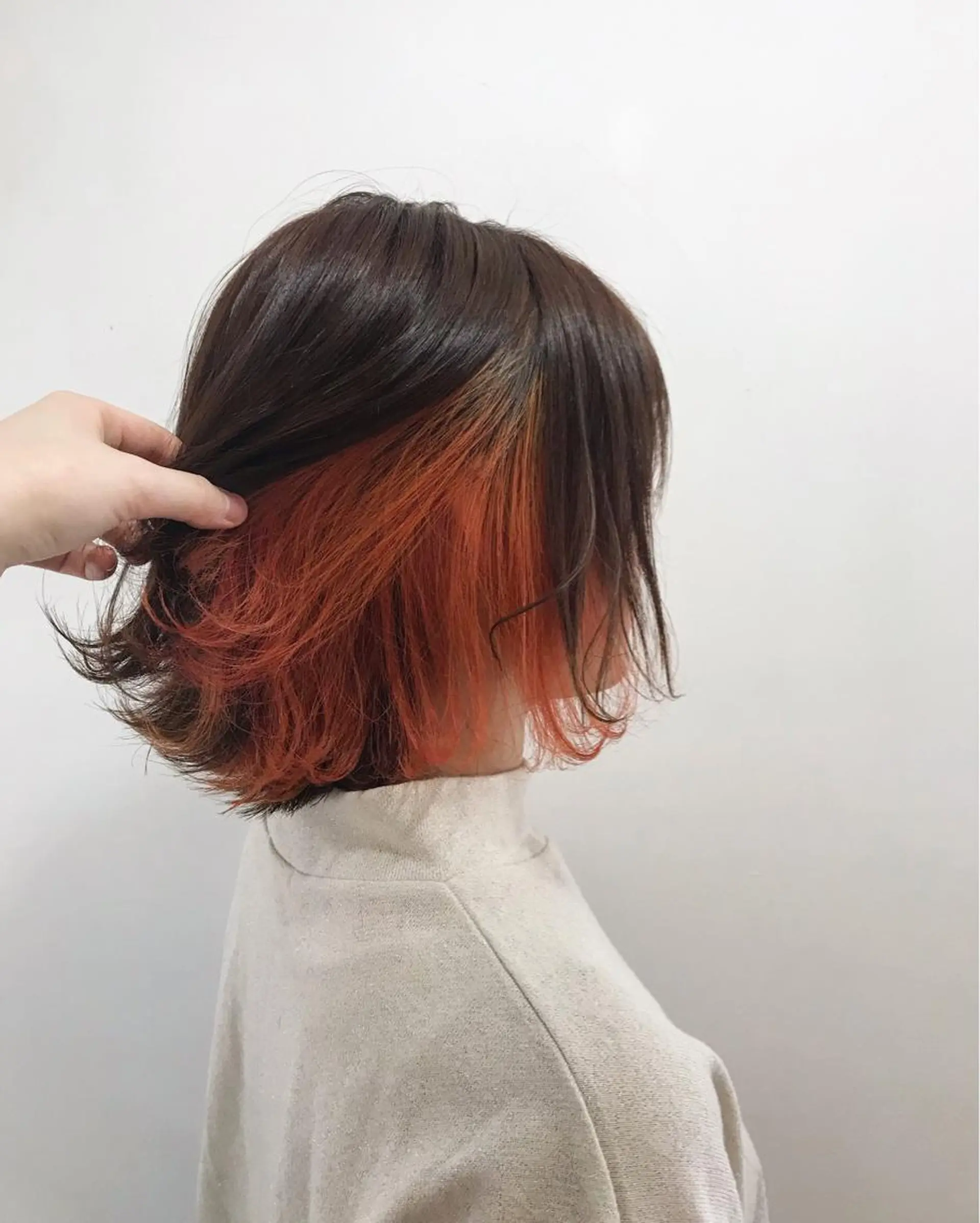 カラー インナーカラー オレンジ ヘアカラー フラム所属・WATANABE MISAKIのヘアスタイル