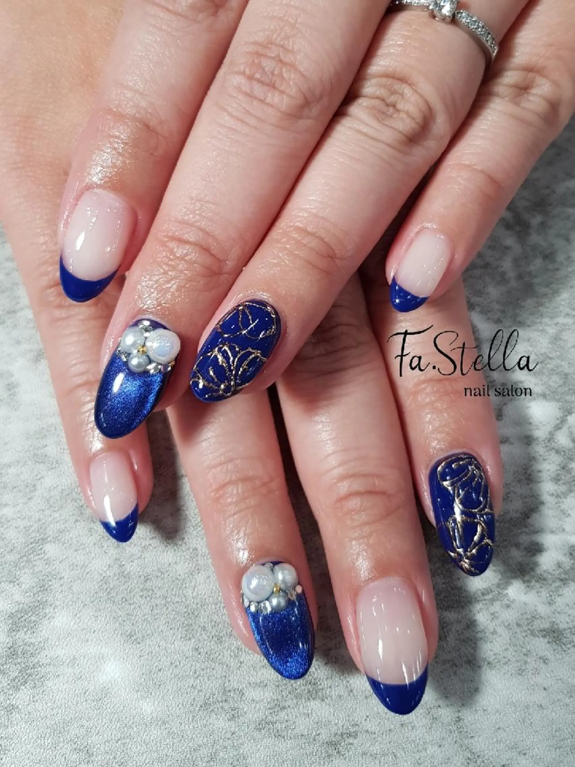 ロング ネイル フラワーネイル ジェルネイル マグネットネイル ミラーネイル パラジェル ハンドネイル Fa.Stella ファステラ のネイルデザイン