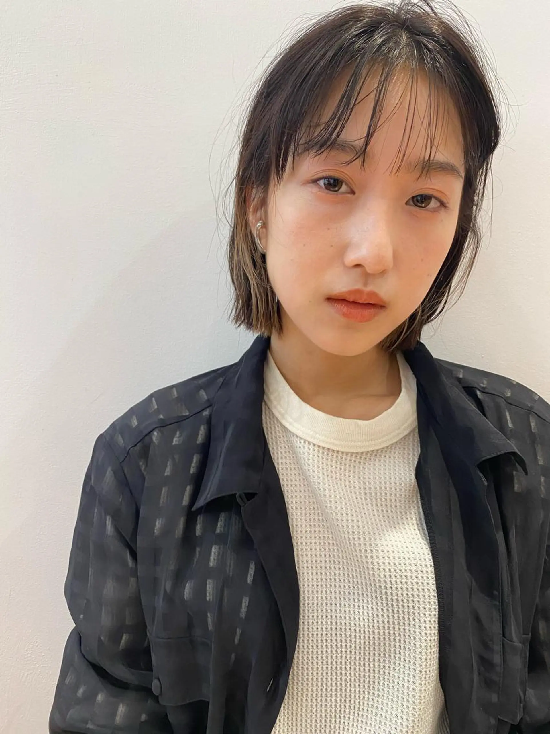 ミディアム カラー カット ヘアカラー トリートメント IVORY.所属・🟩白髪ぼかし/ボブ /ショートヘア/大司のヘアスタイル