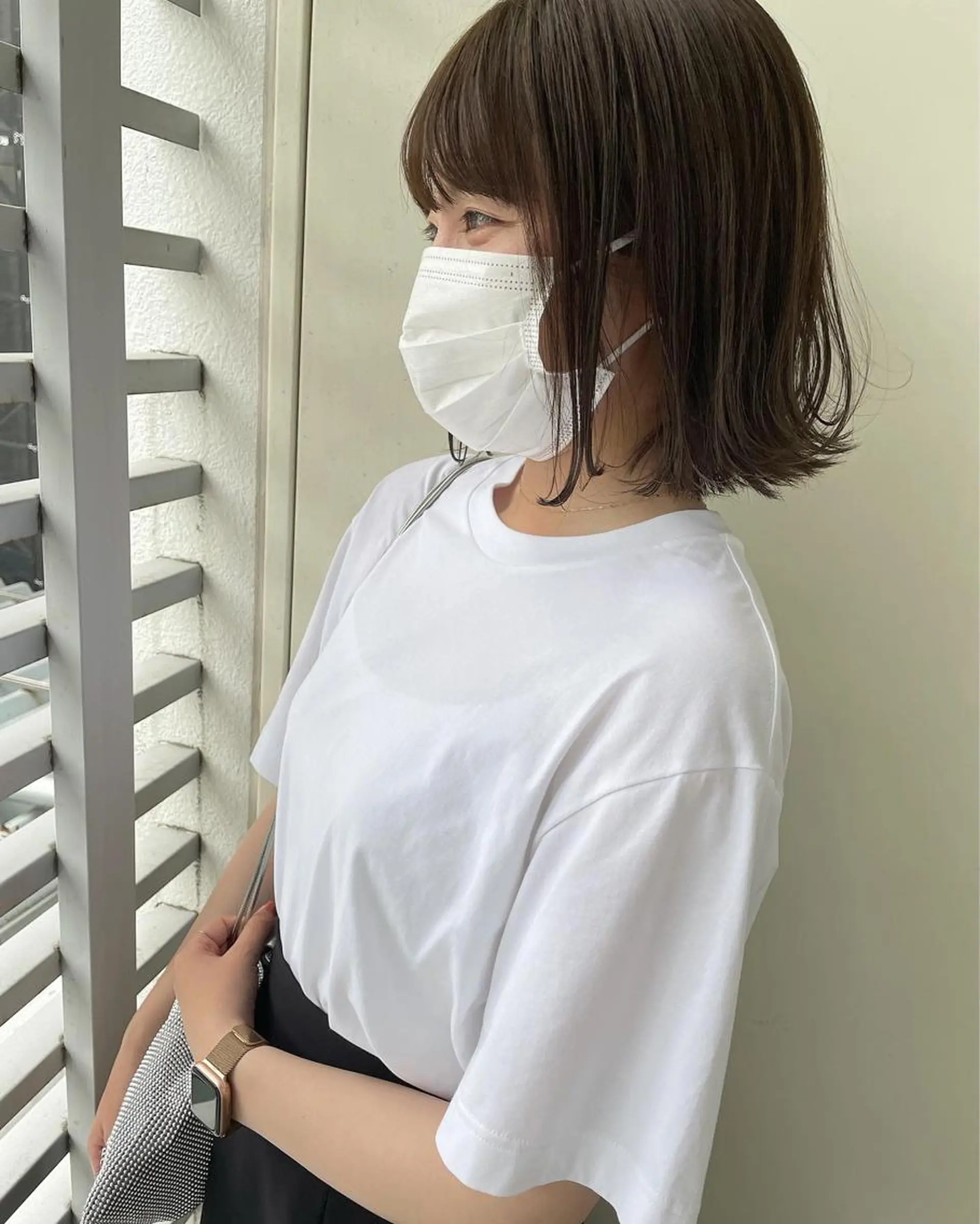 ショート カラー ベージュカラー オリーブベージュ ボブ レイヤー/ボブ/ 顔周り/yukinaのヘアスタイル