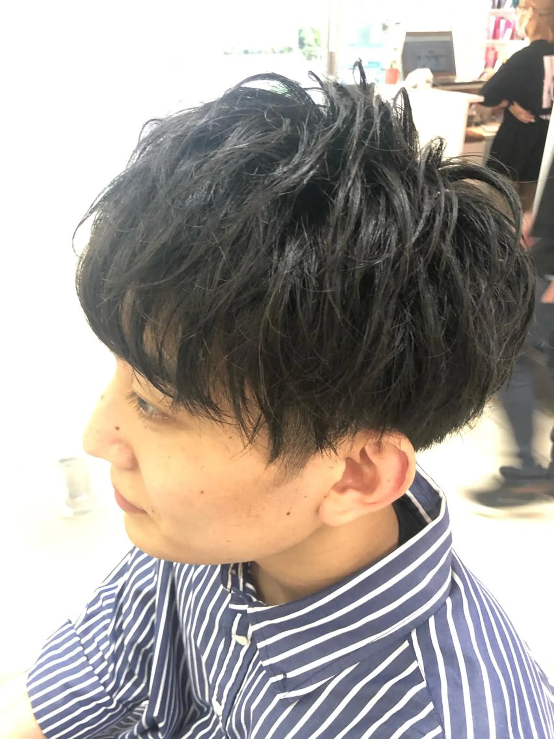 ショート パーマ メンズ 髪質改善× ハイライト溝江のヘアスタイル