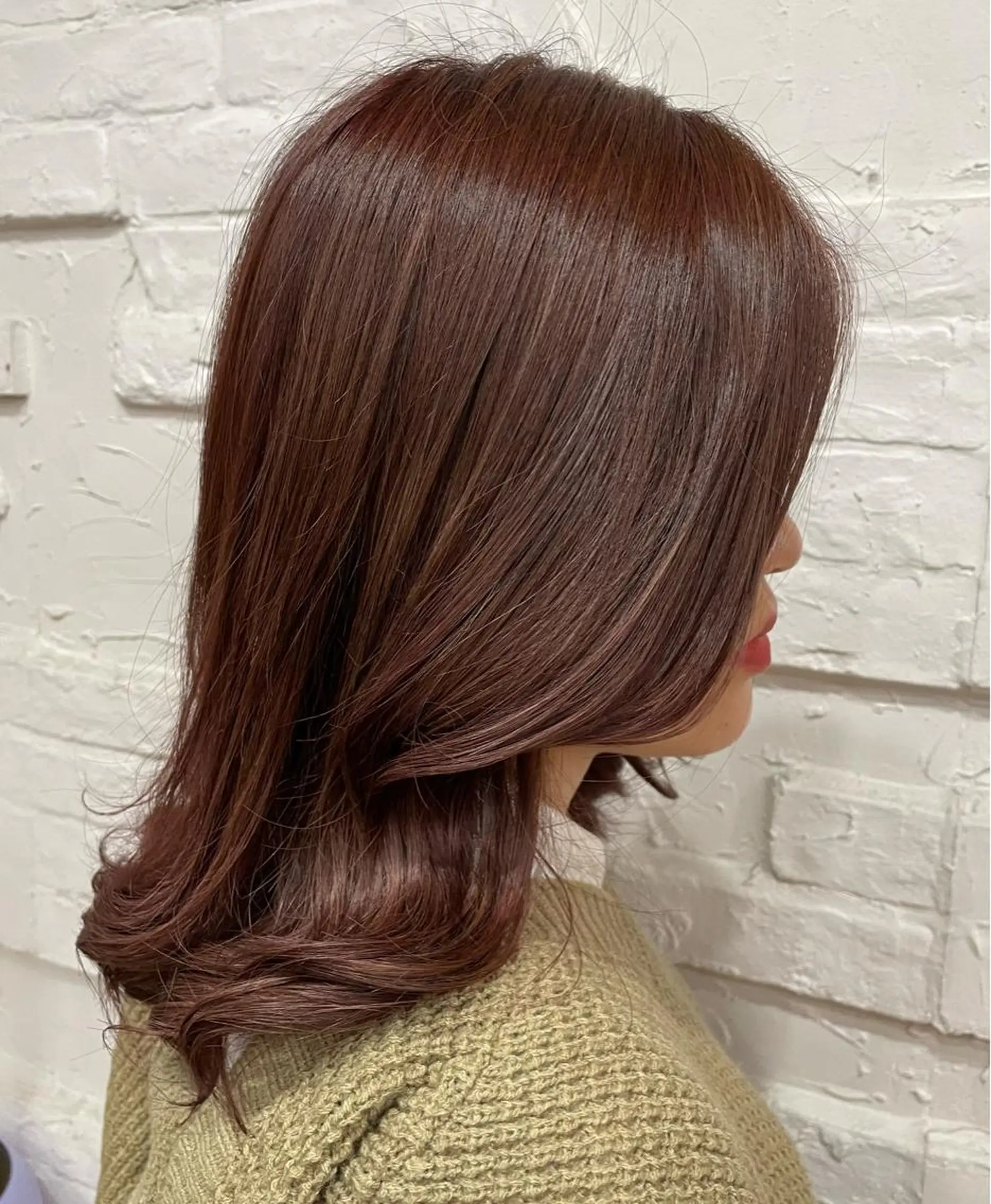 ミディアム カラー ブラウンカラー ピンクカラー ピンクブラウン ヘアカラー トリートメント 【ピンク/韓国ヘア/ ヘアセット】亜海のヘアスタイル