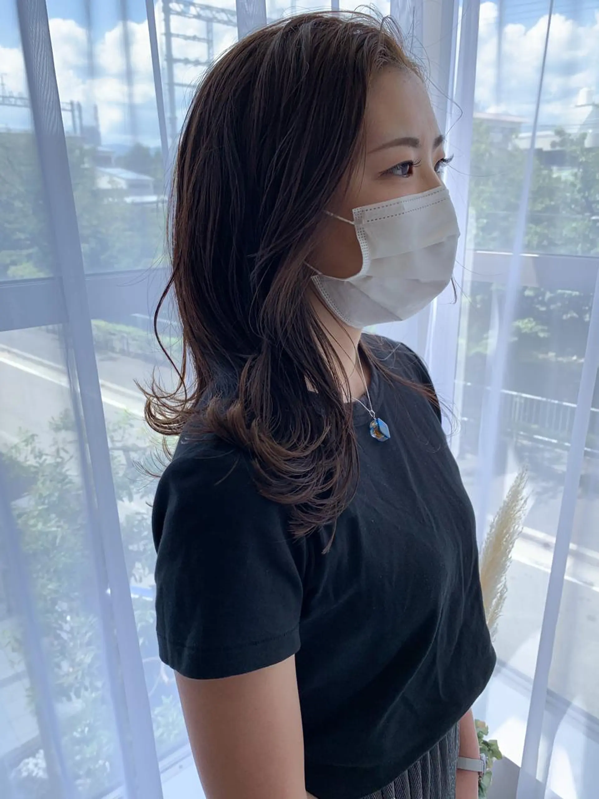 セミロング カラー セミロングパーマ アッシュ ブリーチ ケアブリーチ 透明感カラー モリシュンスケ /レイヤー/髪質改善のヘアスタイル